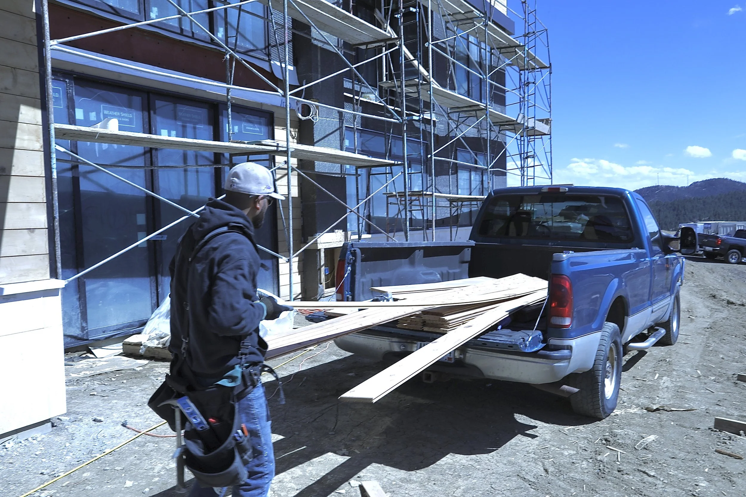 contractor with lumber materials from rocky mountain forest products