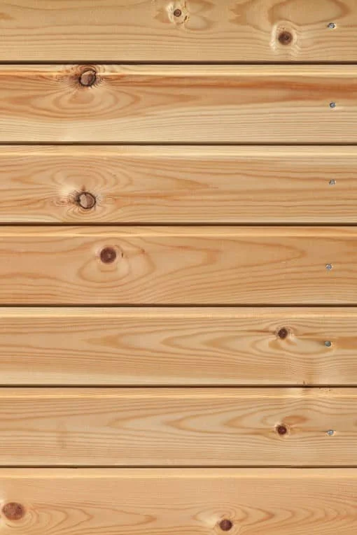 Wooden planks with visible knots and screws