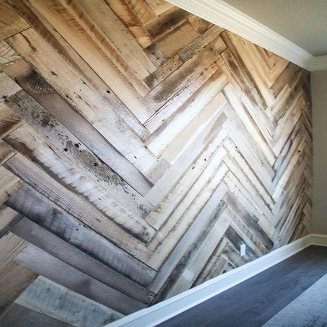 Wood Herringbone Wall