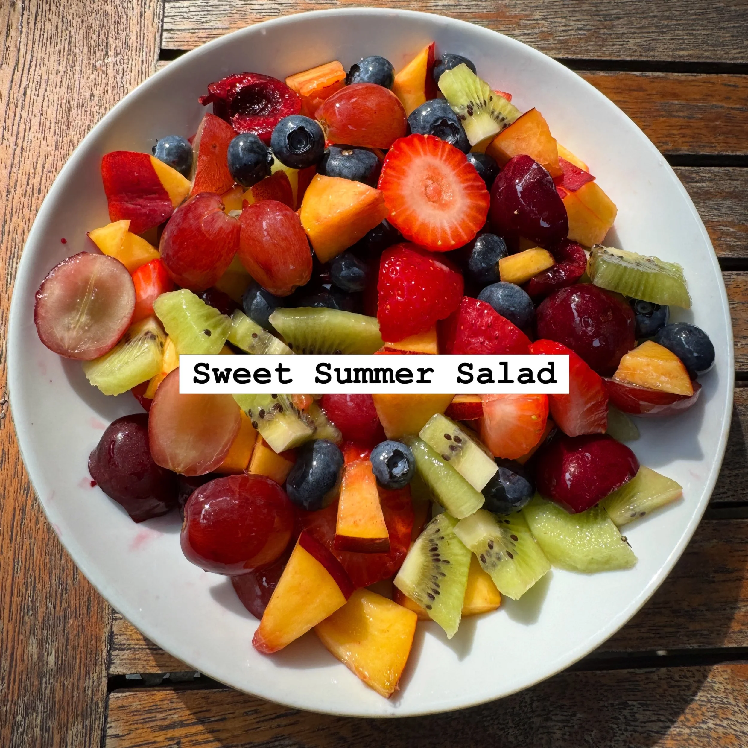 You&rsquo;re going to want this recipe! 
🍓 
🫐 
🥝
🍇
🍒
🍑
You guessed it- it&rsquo;s just fruit! 
Fresh fruit is in season!! Wash, cut, toss, enjoy. 
I truly geek out over this. It&rsquo;s incredibly delicious and nourishing for every cell in your