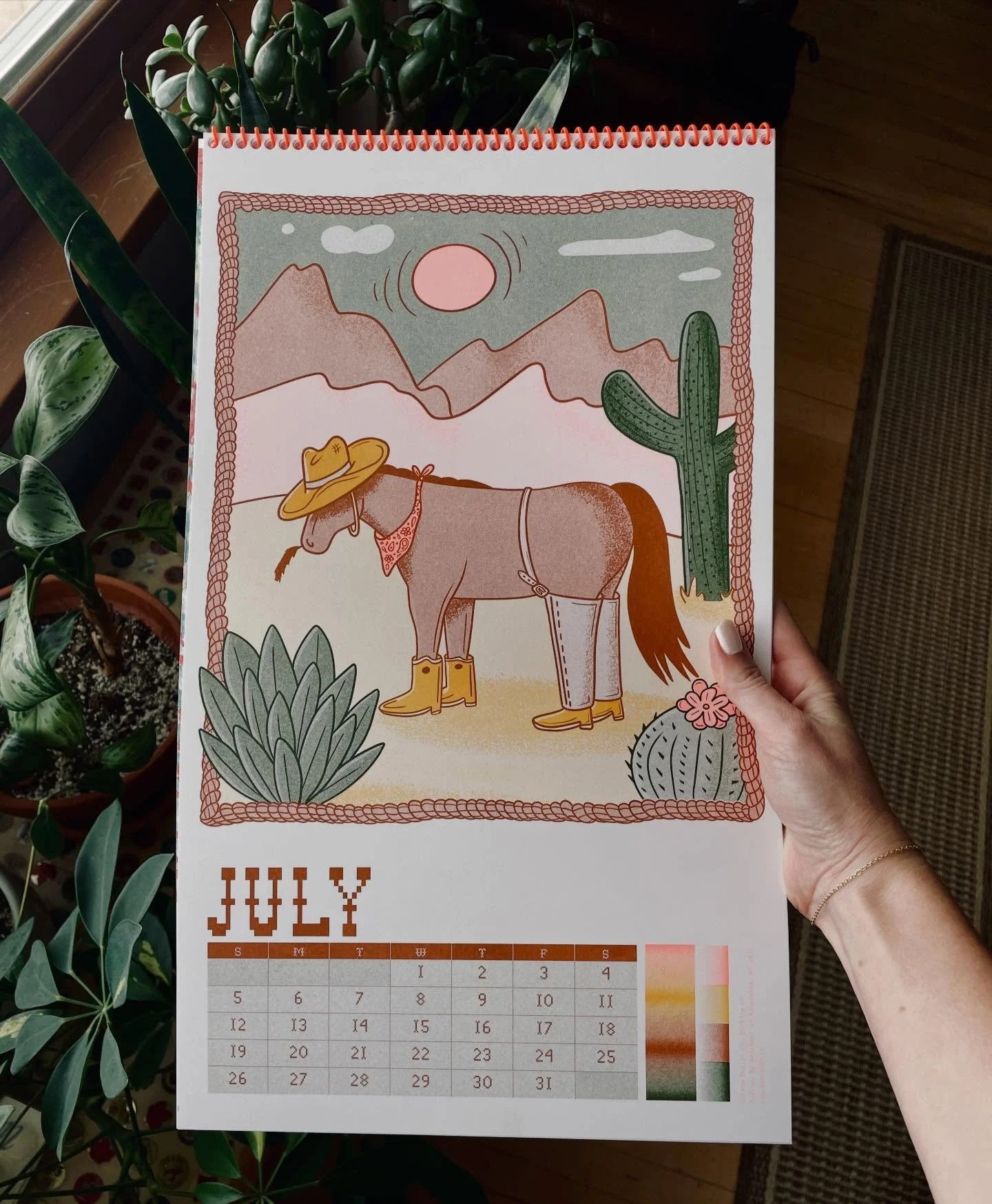 Had the absolute pleasure of contributing an illustration to the @bearbear.co Year of the Horse 2026 calendar! 🐴🌵 it took me a *very* long time to decide how exactly a horse would wear chaps 😅

These calendars feature an illustration for every mon