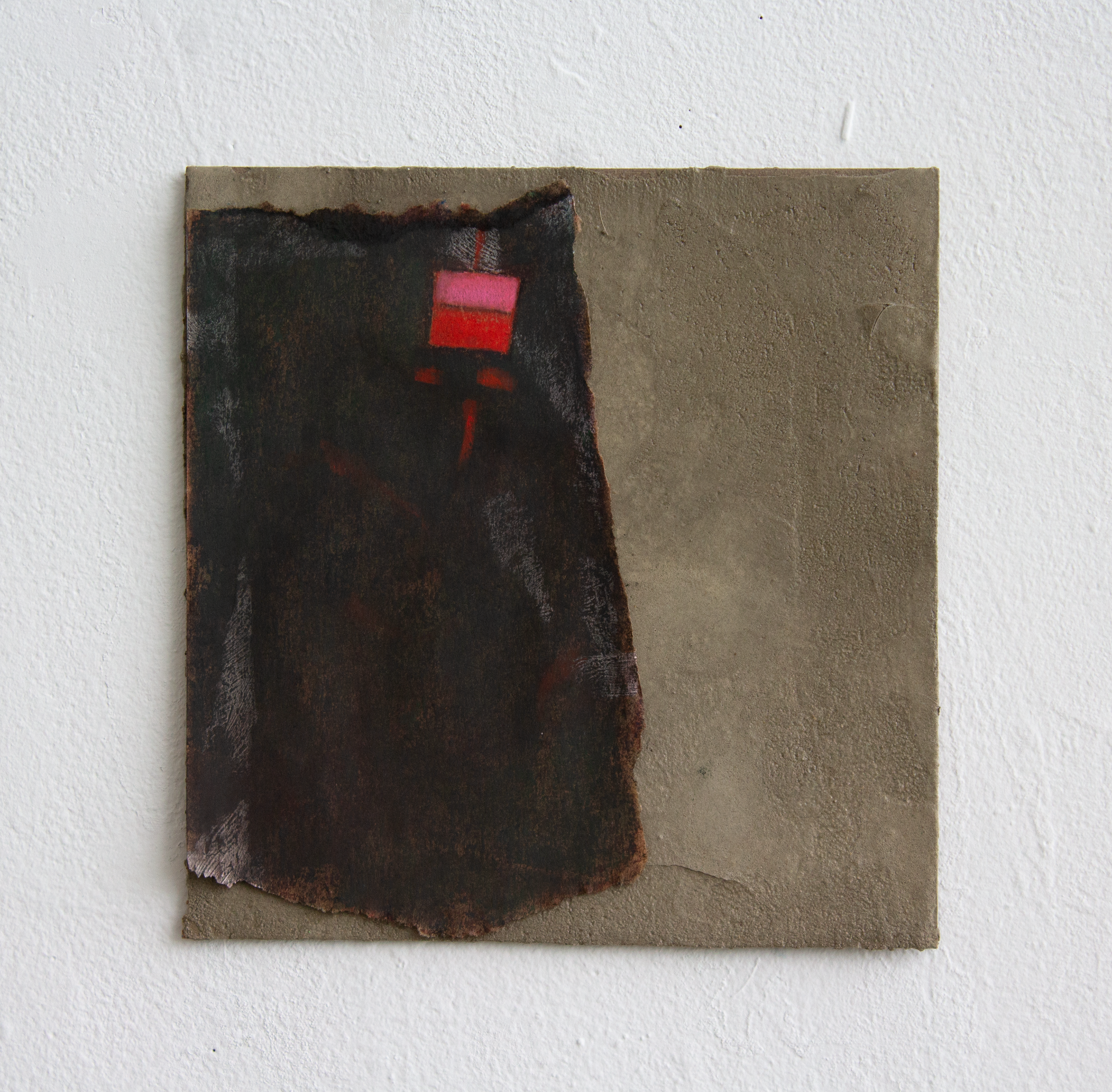 The Kármán line II, pastel on paper, concrete on panel, 2024