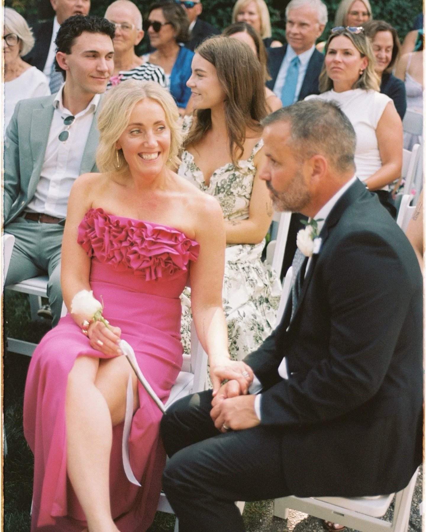 Only a *few* of our favourite candid frames from Gabby &amp; Zach&rsquo;s backyard wedding, moods ranging from silly to exuberant to romantic to heartfelt, in chronological order except for this first one of Gabby&rsquo;s stunning Mom 🦋 a mix of #po