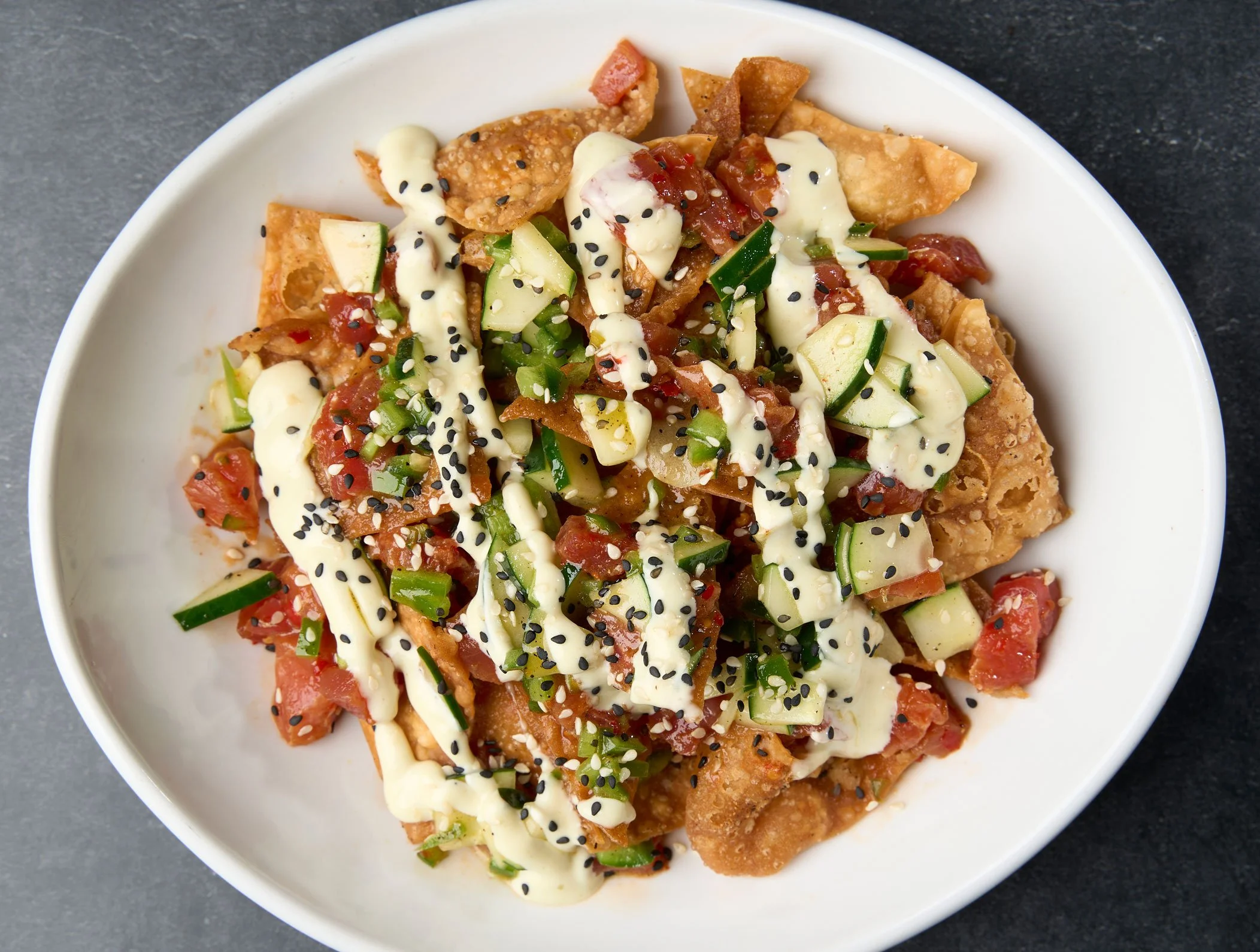 TUNA TARTARE NACHOS - $32