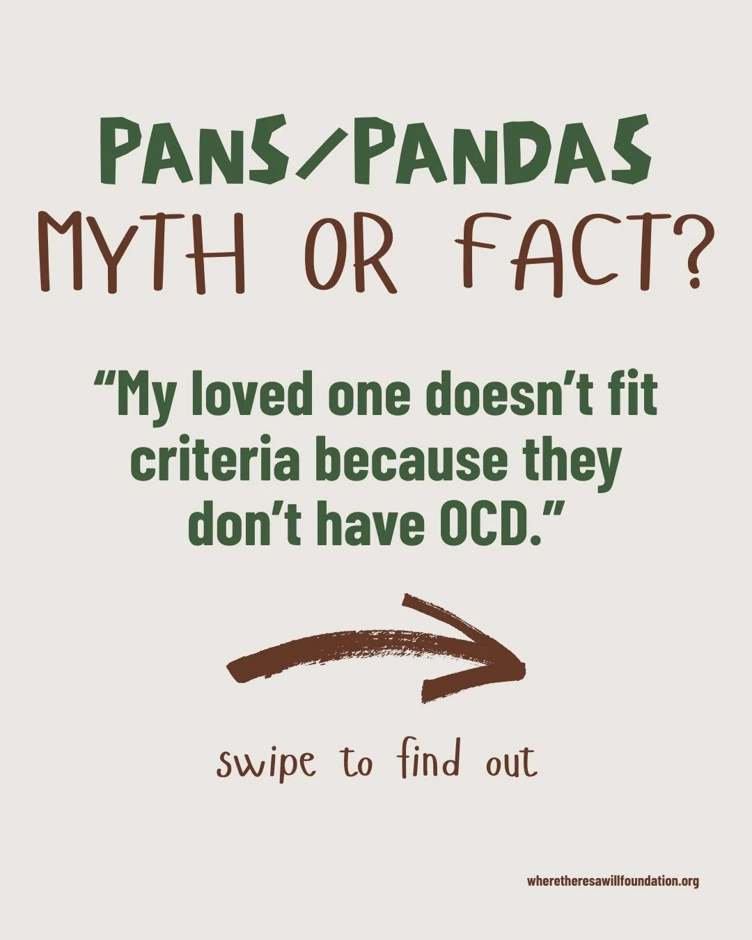 Myth vs. Fact 🧠
OCD doesn&rsquo;t always look how people expect. Many kids and teens go undiagnosed because their symptoms are misunderstood or overlooked.

Swipe to learn the truth + help break the stigma 💚
Save &amp; share to spread awareness.

#