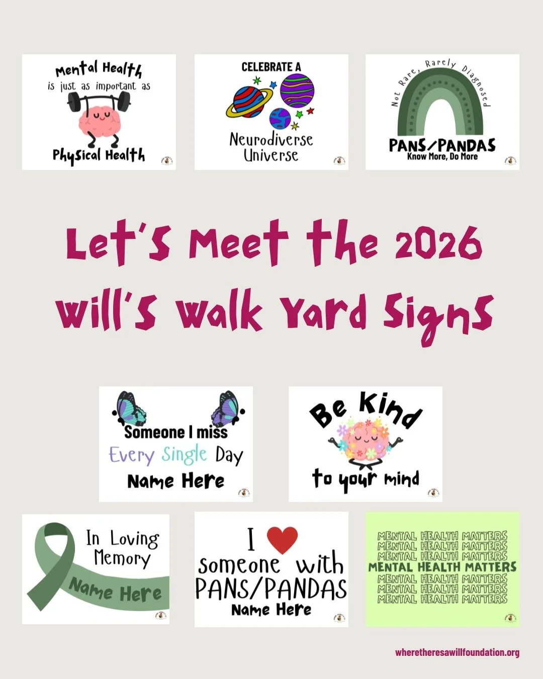 Meet the all new yard signs for Will's Walk! Signs are available for purchase now until 4/30, so order now! 💚
#supportlocal #new #nonprofit #mentalhealthawareness