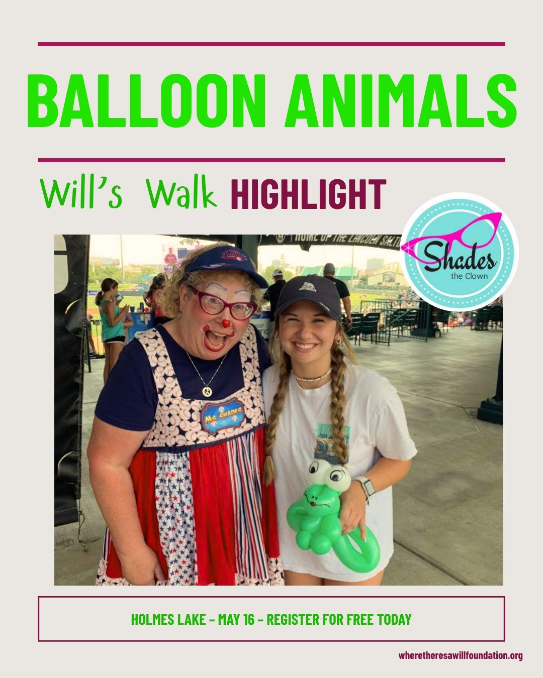 🌟Will's Walk Highlight🌟 We will be having balloon animals from Shades the Clown! 🎈 Make sure to register today for free at the link in bio!

PS there is only 1 week left to order your yard signs

#supportlocal #nonprofit #lincolnevents