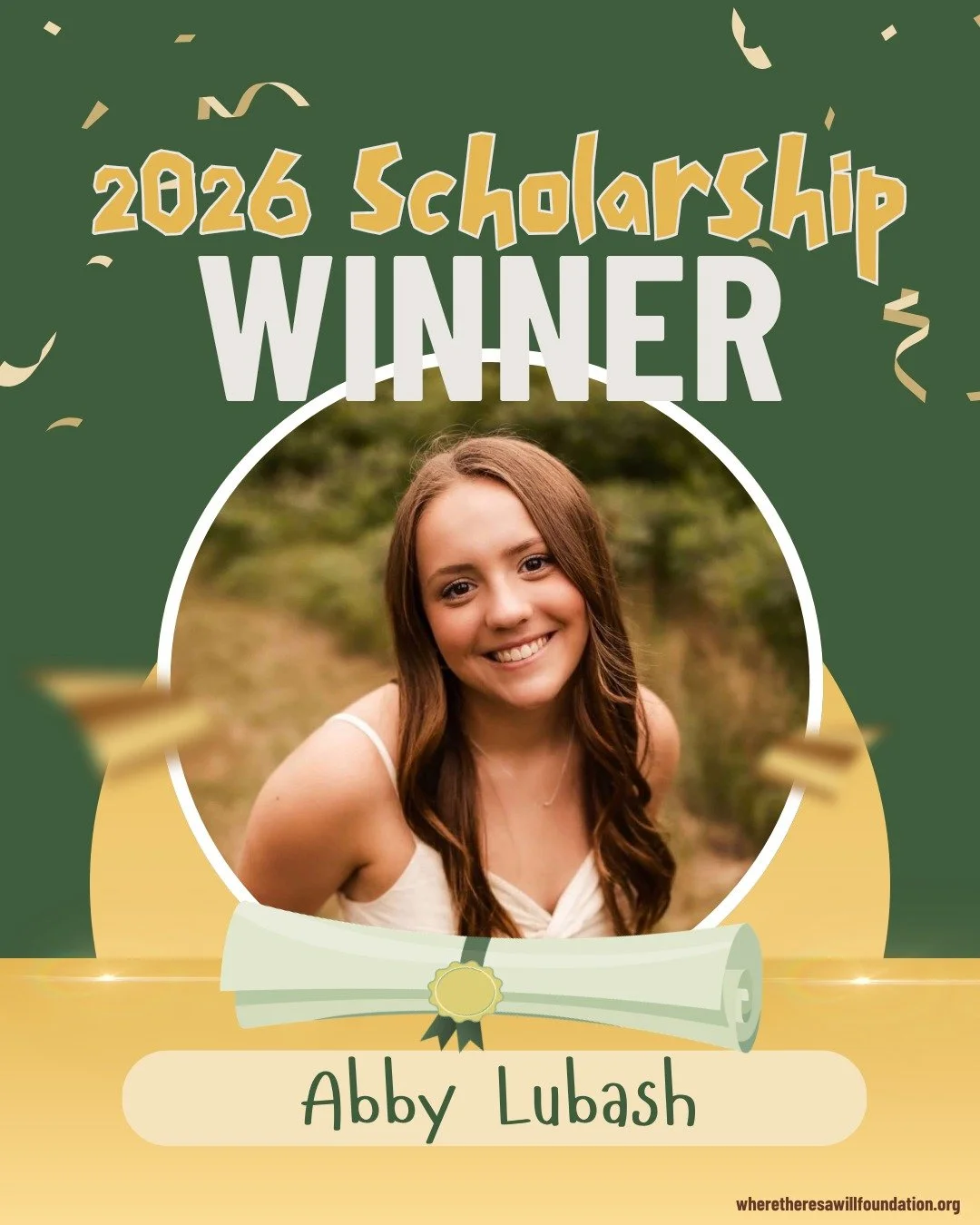 We are so excited to announce our 2026 scholarship winner Abby Lubash! We had many qualified applicants, but Abby really stood out. Congratulations! 🎓
