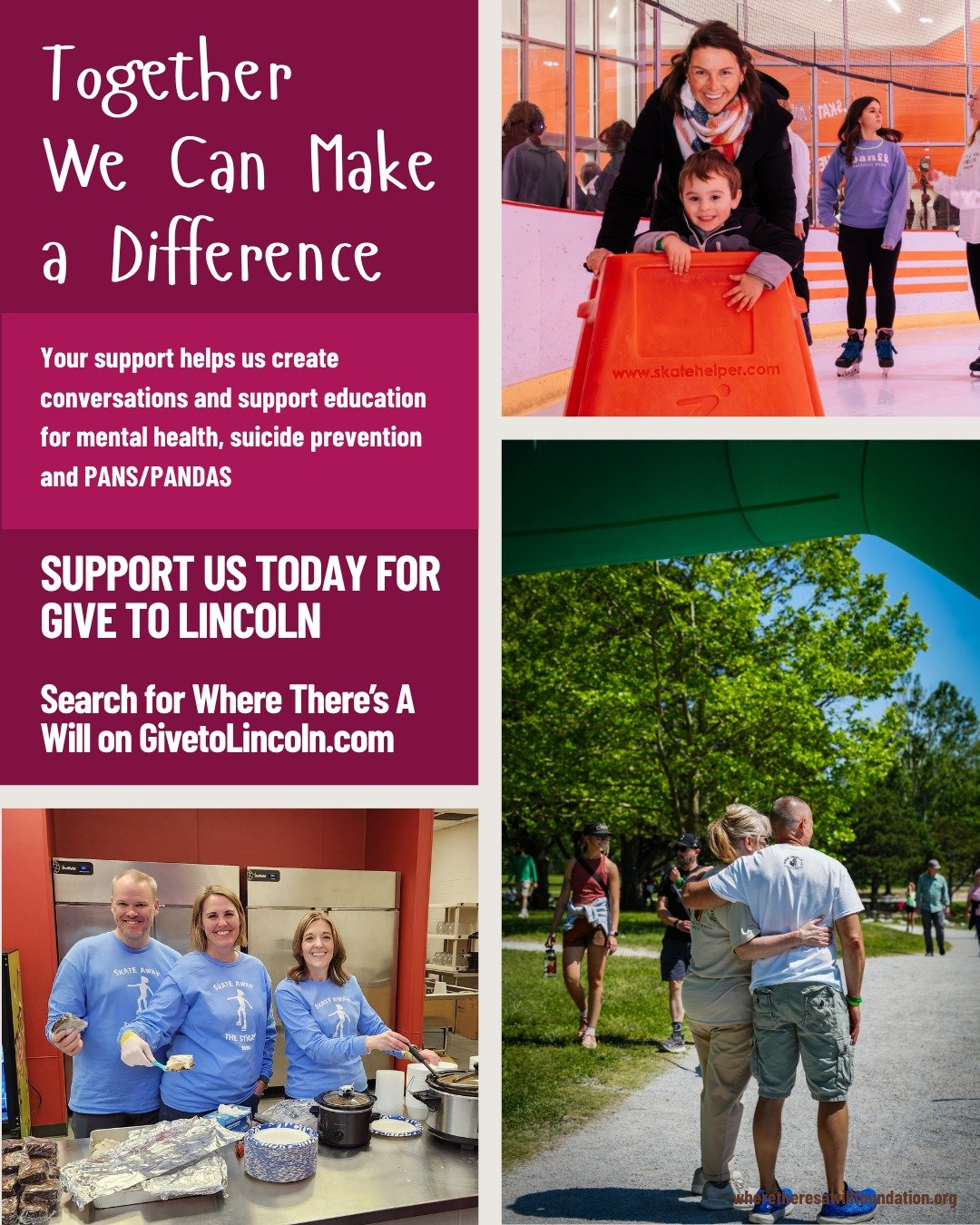 Your support goes even further this month through Give to Lincoln! Your donation will be proportionally matched with a 650,000 match fund, meaning your donation can do more. Give today by searching for Where There's A Will at givetolincoln.com