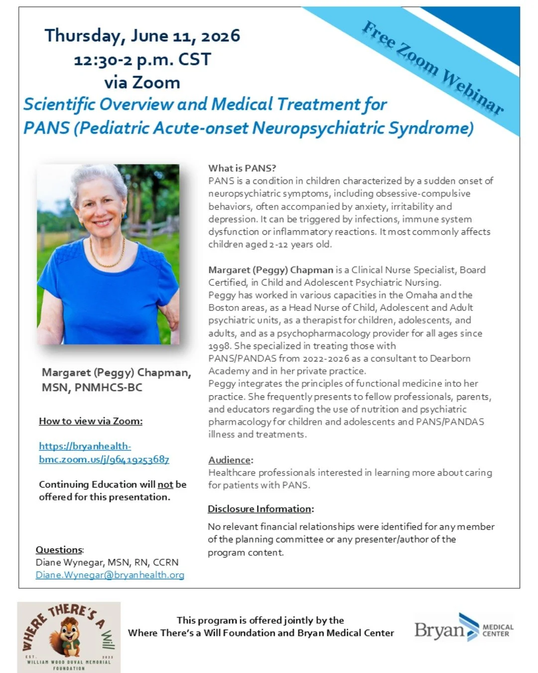 Calling all healthcare professionals 📢We are hosting a free webinar by Margaret (Peggy) Chapman in partnership with Bryan Health! Hop on the Zoom June 11, 12:30PM-2PM or learn more on our website