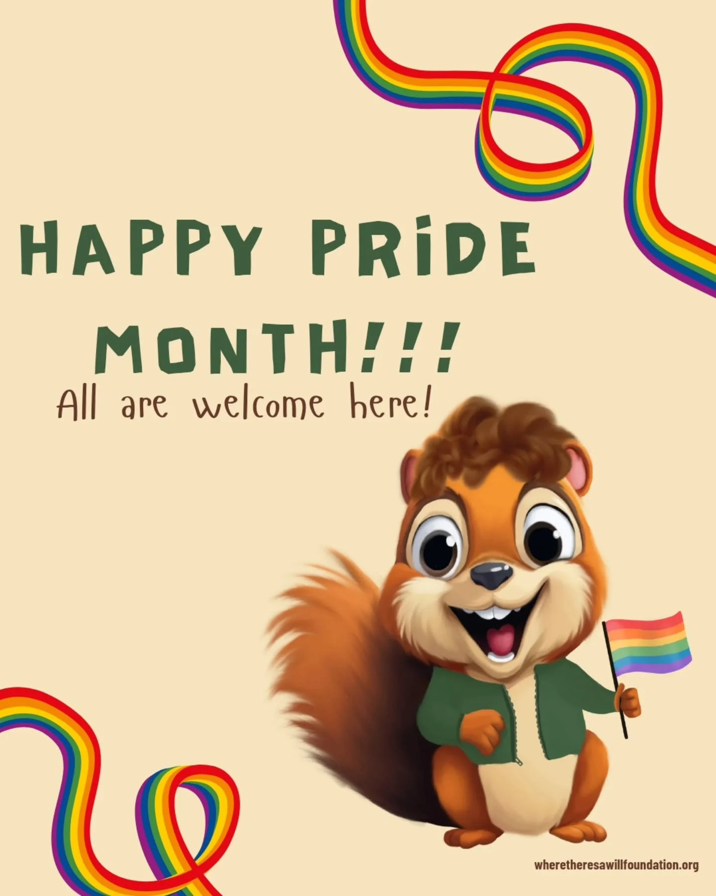 Happy Pride Month! Mental illness disproportionately affects LGBTQ+ youth compared to their peers. At Where There&rsquo;s A Will, everyone is welcomed, loved and supported 🌈