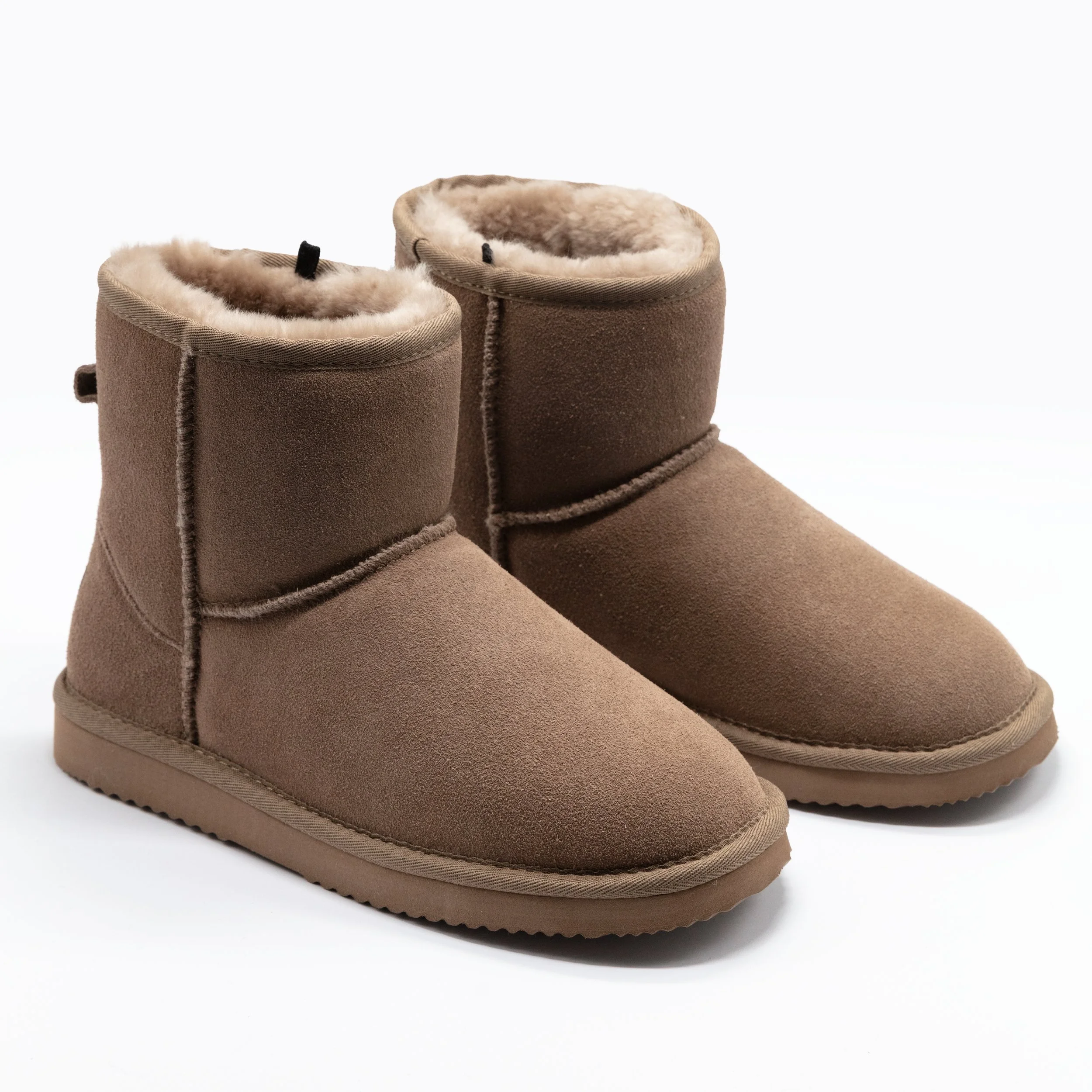 Women's Leather & Sheepskin Boots - Brown