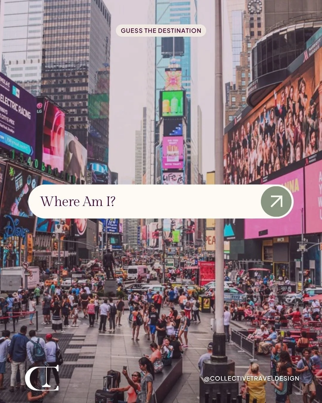 🌆✨ Guess the Destination! 🎭🚕

Bright lights, big city! This iconic spot buzzes 24/7 with flashing billboards, yellow taxis, and the heartbeat of Broadway.

It's where New Year's Eve turns into a global countdown party. 🥳🎉

💡 Can you name this e