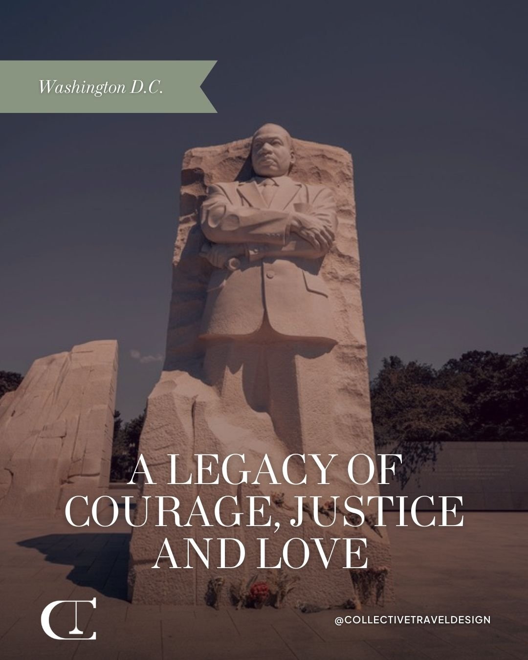Honoring the dream.
Continuing the work.
Remembering the legacy.
&mdash; Martin Luther King Jr. Day

#MLKDay #RememberTheDream #JusticeAndEquality #CollectiveTravel #CollectiveTravelDesign