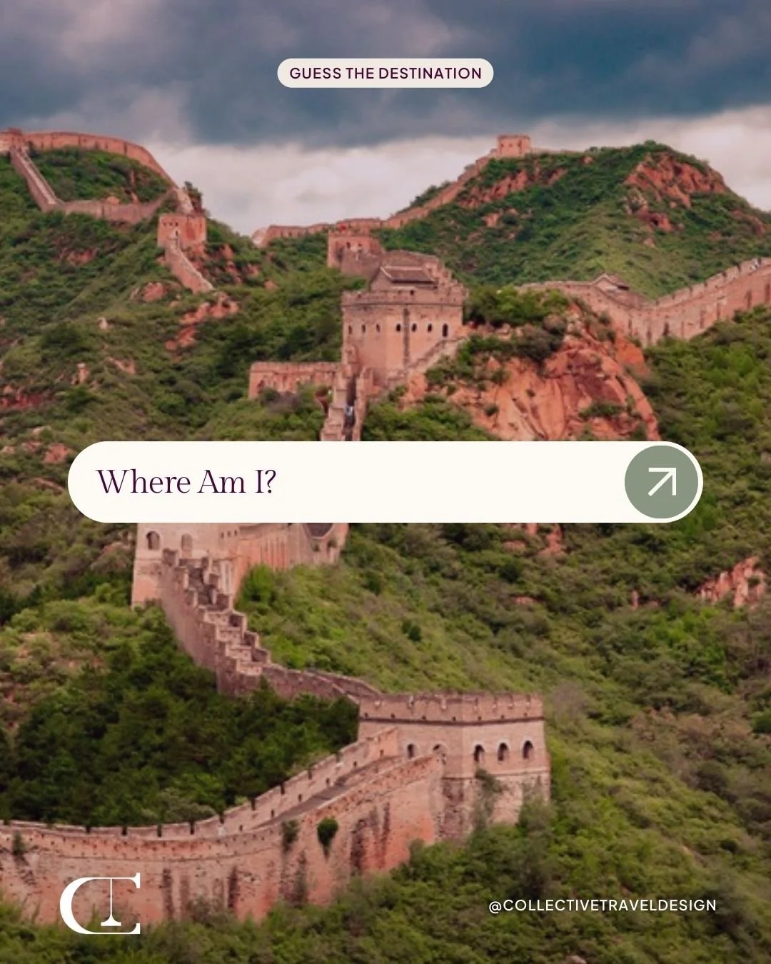 An ancient wonder stretching across mountains and time.

Can you guess where I am?

#GuessTheDestination #WhereAmI #ExploreTheWorld #TravelTrivia #CollectiveTravel #CollectiveTravelDesign