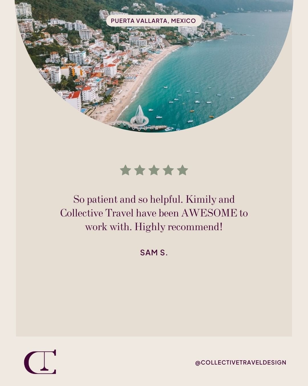 Helping clients feel supported every step of the way, that&rsquo;s what we love to hear. 
Thank you, Sam, for trusting Collective Travel Design with your honeymoon! 💍

Comment "TRAVEL" and let's start planning your next adventure. 

#Trave