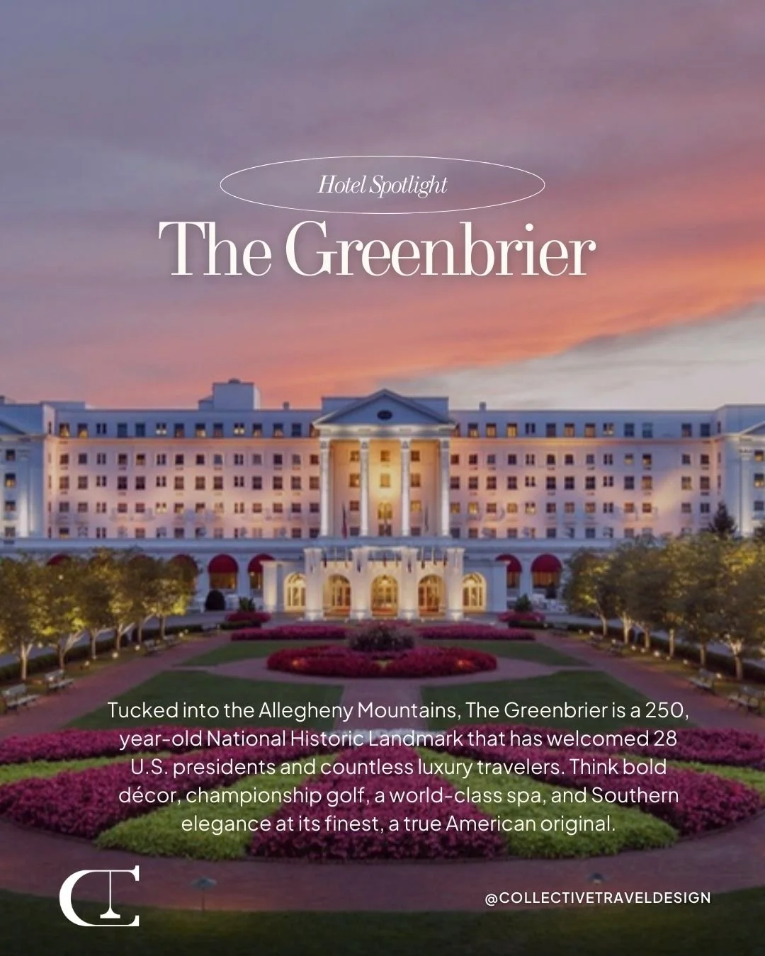 Behind every legendary destination is a story worth telling. 🤍

Nestled in the Allegheny Mountains of White Sulphur Springs, West Virginia, The Greenbrier has stood for over 250 years as one of America's most iconic luxury resorts. A National Histor