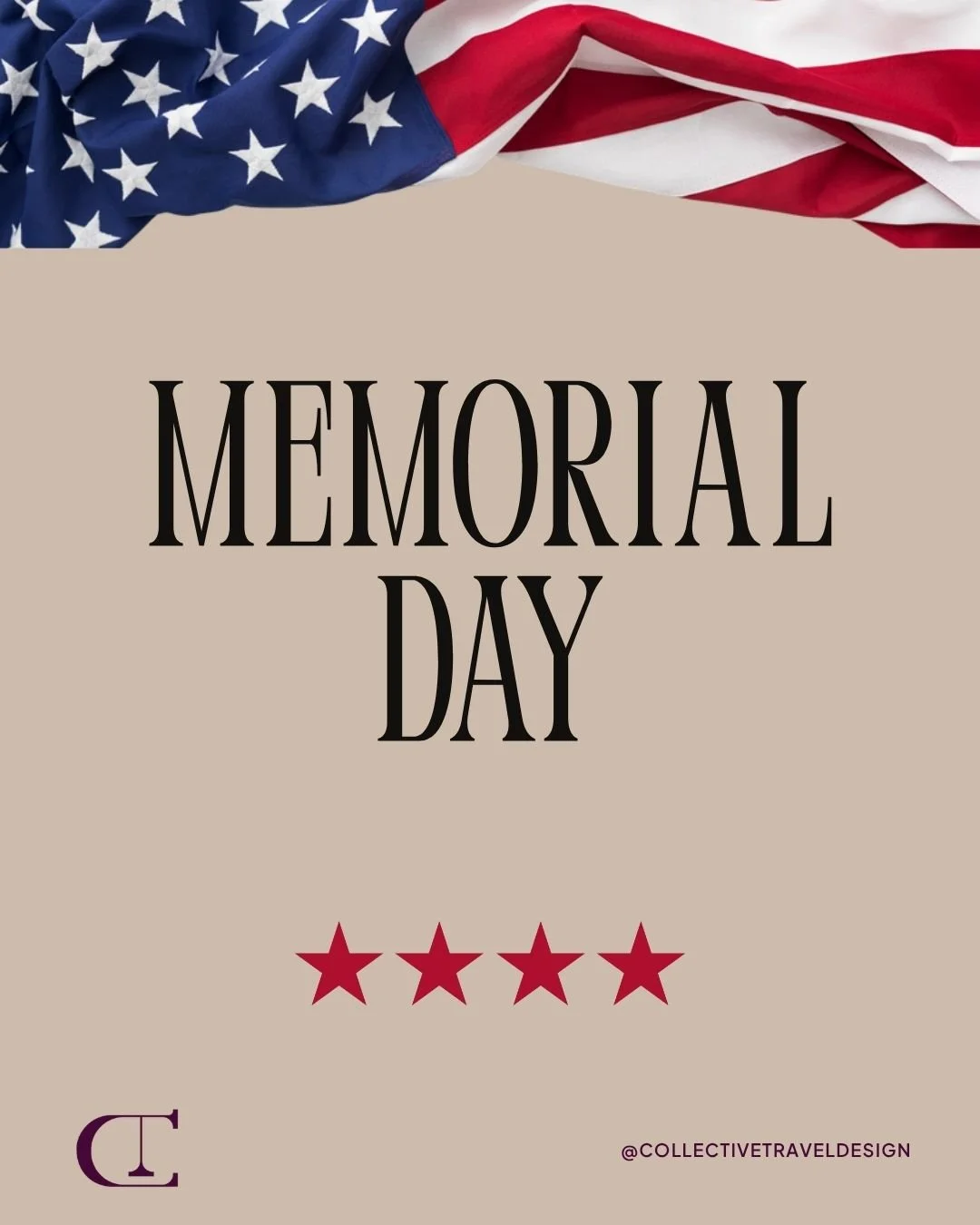 Today, we pause to honor the brave men and women who gave everything so we could live freely and travel freely. 🇺🇸

To all who served and sacrificed: thank you.

From our family at Collective Travel Design, we wish you a meaningful Memorial Day. 🤍