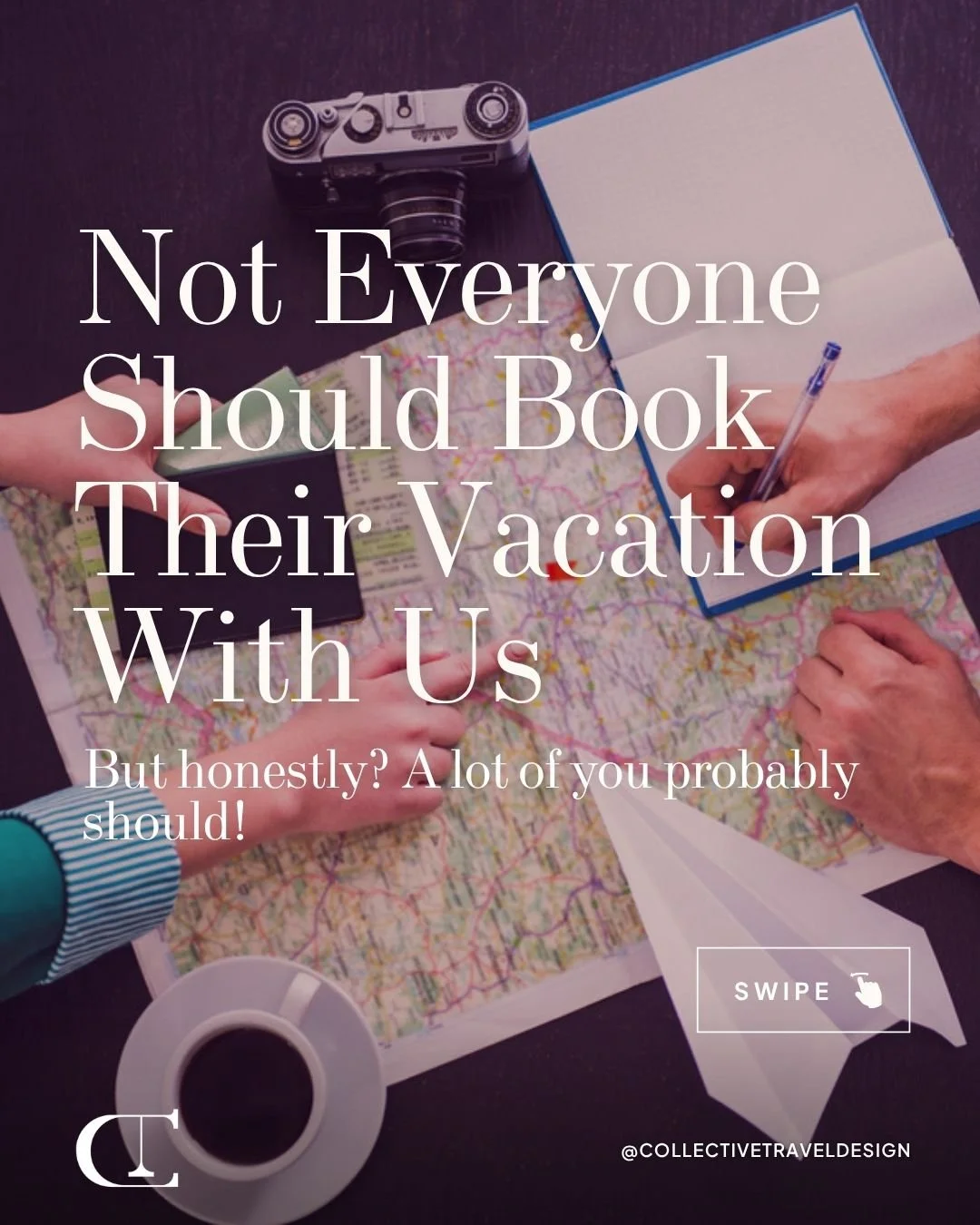 Not every traveler is our traveler and that's exactly the point. 🙌🏽

At Collective Travel Design, we're not for the price chasers or the DIY scrollers.

We're for the ones who want it done right with zero stress, zero guesswork, and zero hours lost