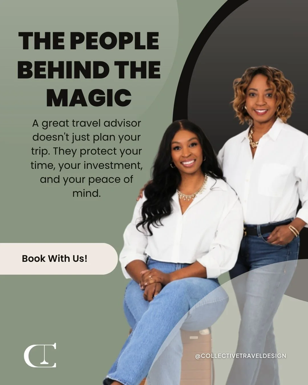 Behind every seamless itinerary is a team that genuinely cares. ✨ 

We're Rachel &amp; Kimily, mother, daughter, and co-founders of Collective Travel Design. What started as a shared love for travel became a mission: to protect your time, your invest