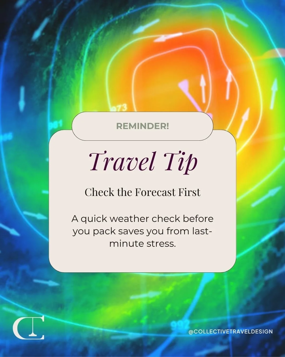 Pro tip from your travel advisors: always check the forecast before you pack. It takes two minutes and saves you from sweating through the wrong outfit (or missing the rain jacket).

#BespokeTravel #LuxuryTravelConcierge #TravelTips #CollectiveTravel