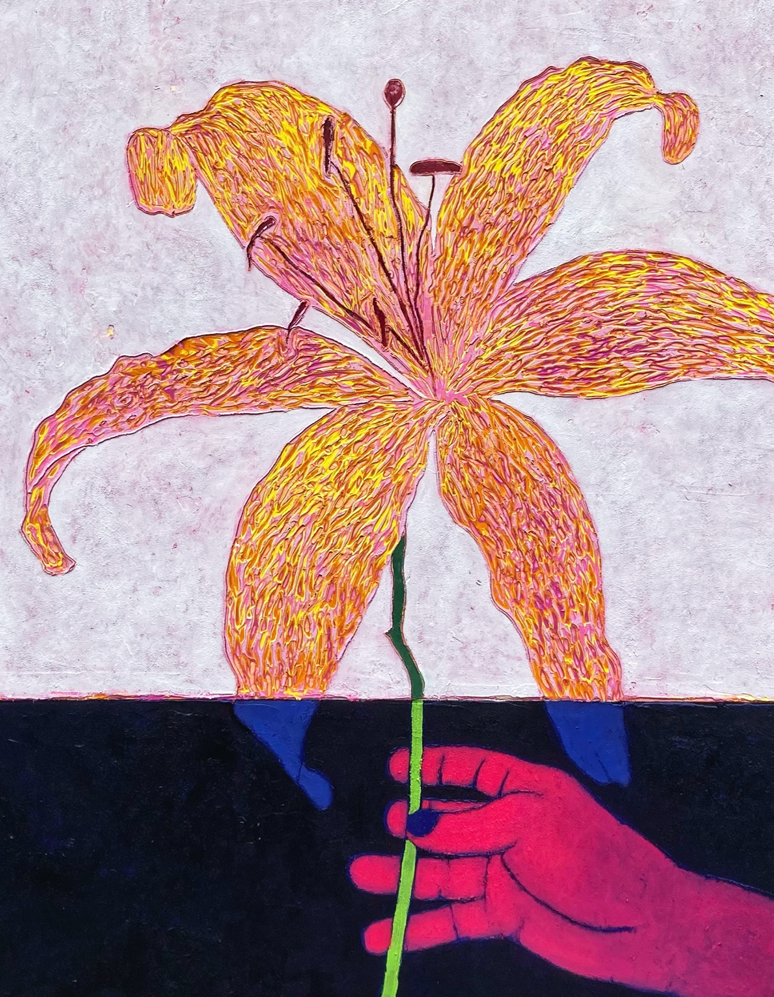 Beholding as in a Mirror (After Chloris) / Oil and Wax on Canvas / 2023