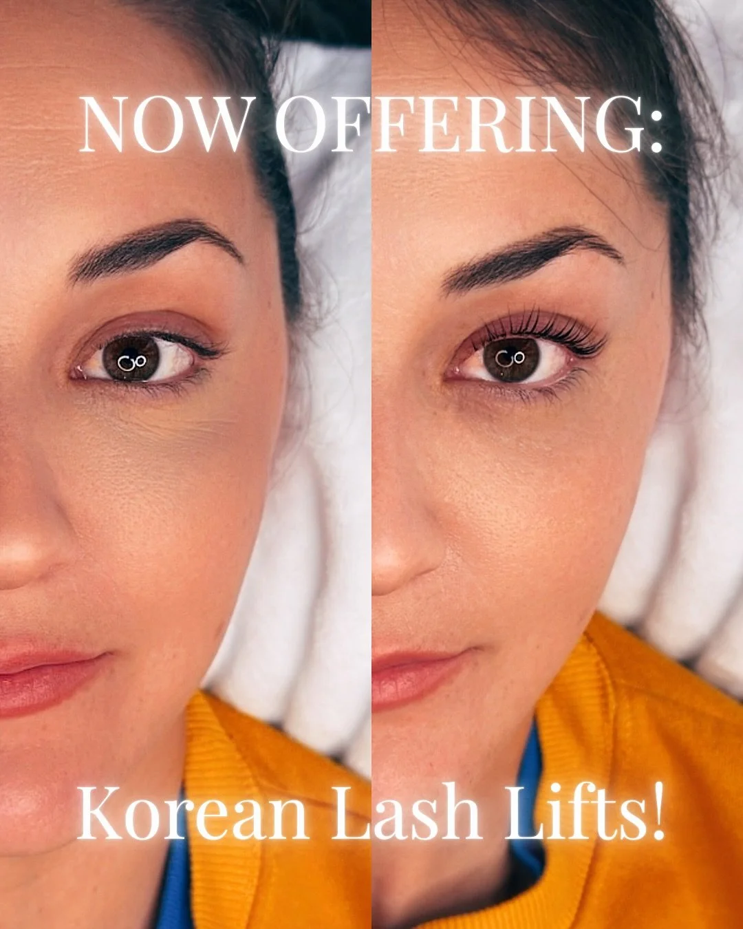 Not all lash lifts are created equal — here’s the difference between a regular lash lift and a Korean Lash Lift:
Formulation
Regular → Stronger chemical solutions that can dehydrate lashes.
Korean → Gentle, plant-protein formul