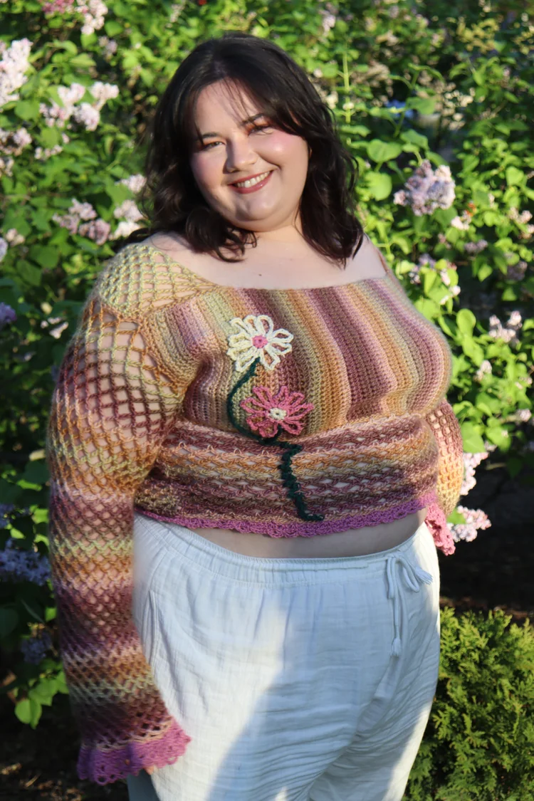 Emma Floral Patched Skirt White