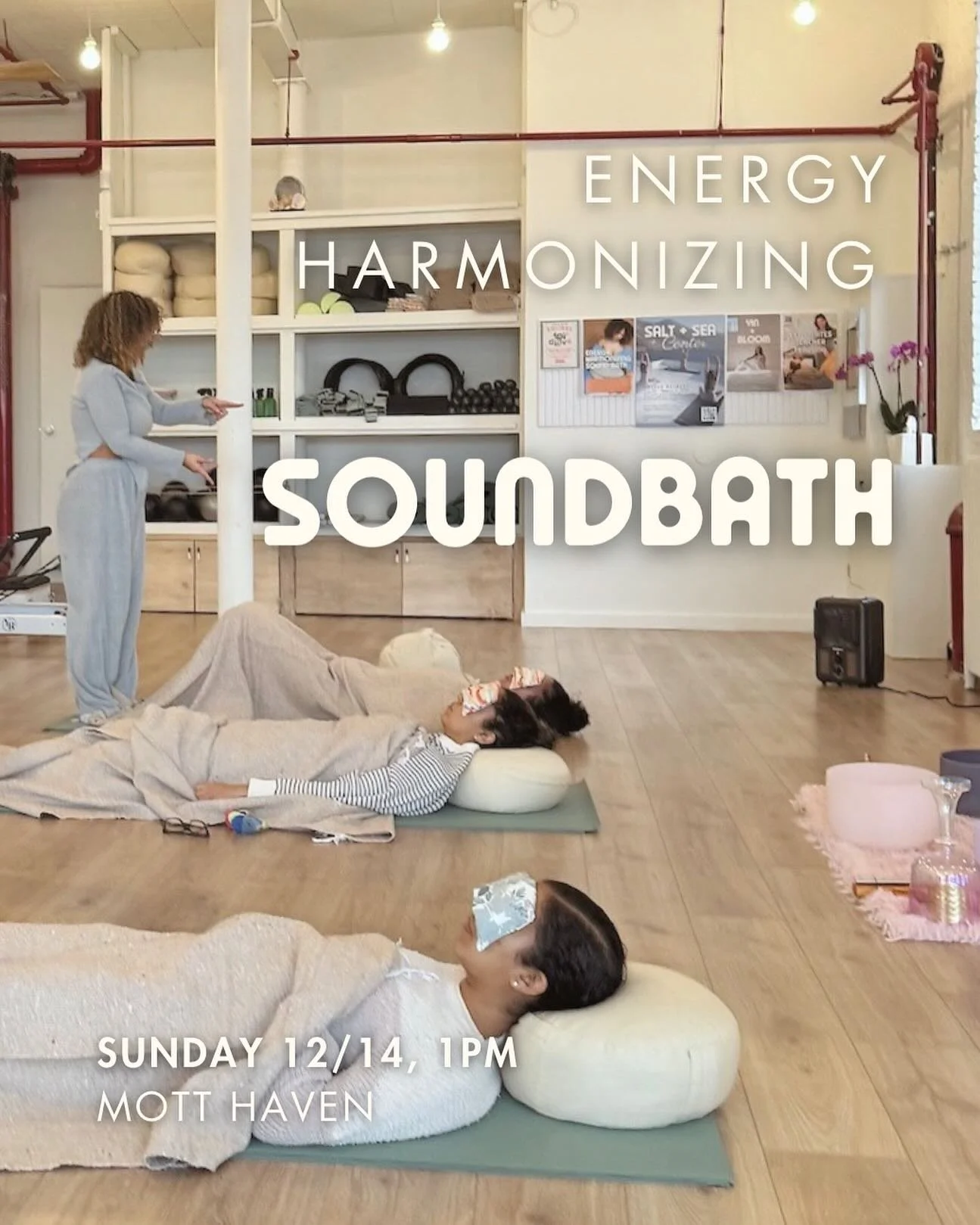 Stave off the Sunday Scaries with us! 😱

This Sunday, December 14th in Mott Haven:
 90 minutes to lie down, breathe, and let your whole system exhale.

Sound Practitioner + Energy Healer @soundsdelalma is hosting her Energy Harmonizing Sound Bath - 