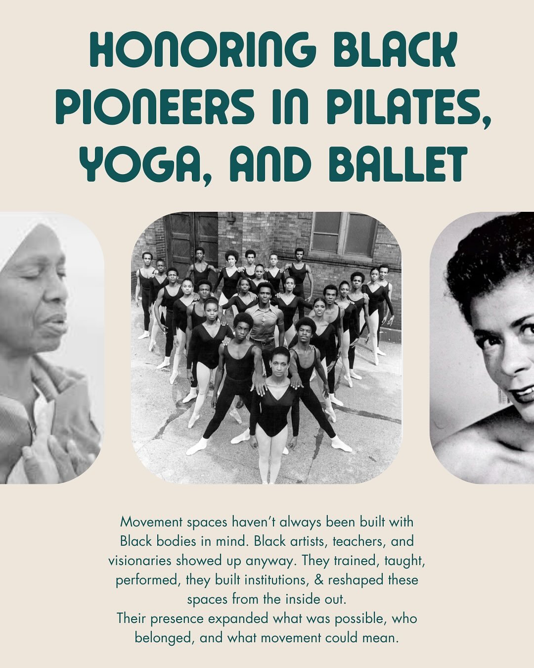 Our borough is layered, diverse, and powerful. So is the history of movement in America. Pilates, yoga, and ballet didn&rsquo;t become what they are by accident. They were shaped by artists &amp; teachers who pushed past barriers and expanded who get