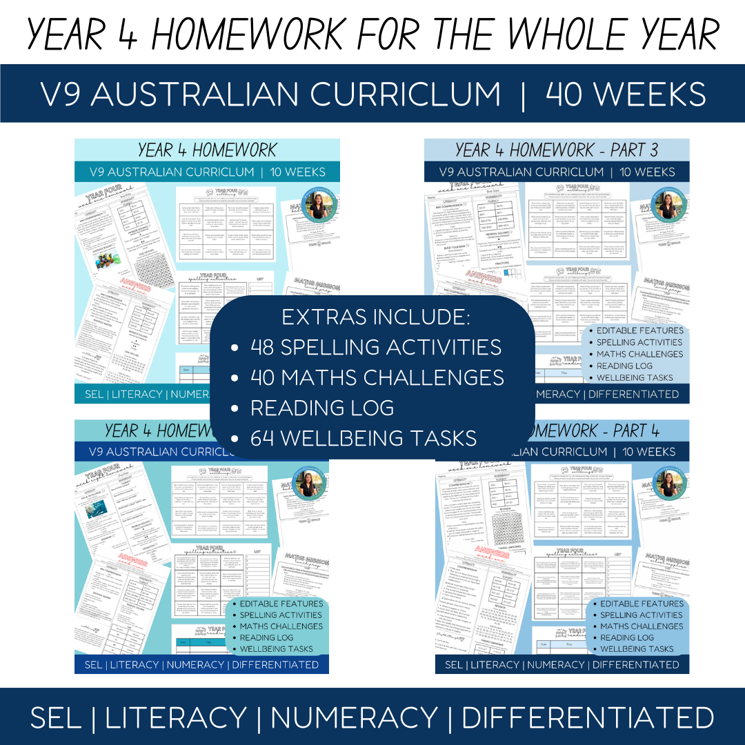 Year 4 SEL Homework Bundle
