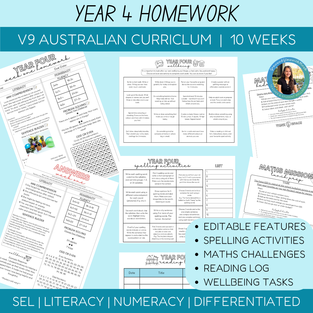 Year 4 SEL Homework - Part 1