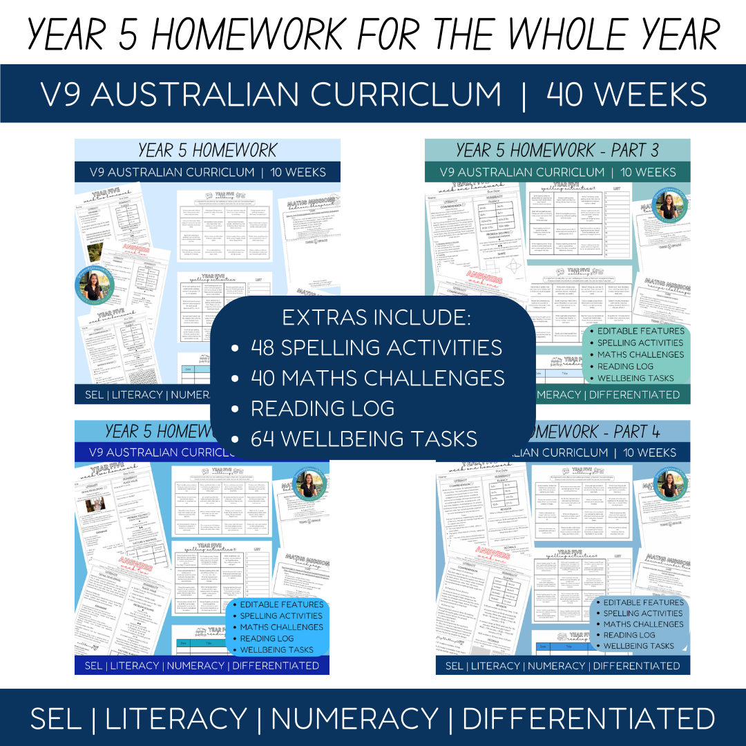 Year 5 Homework Bundle
