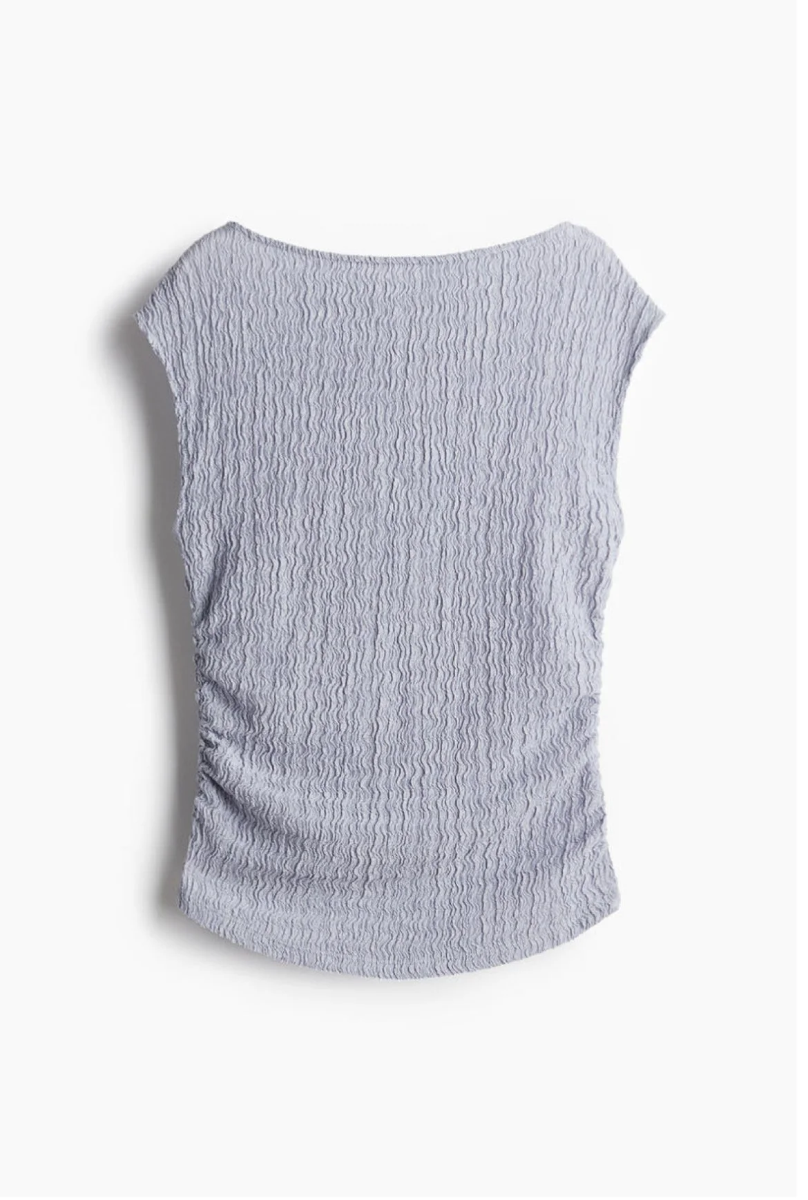 Top en punto con textura azul claro H&M