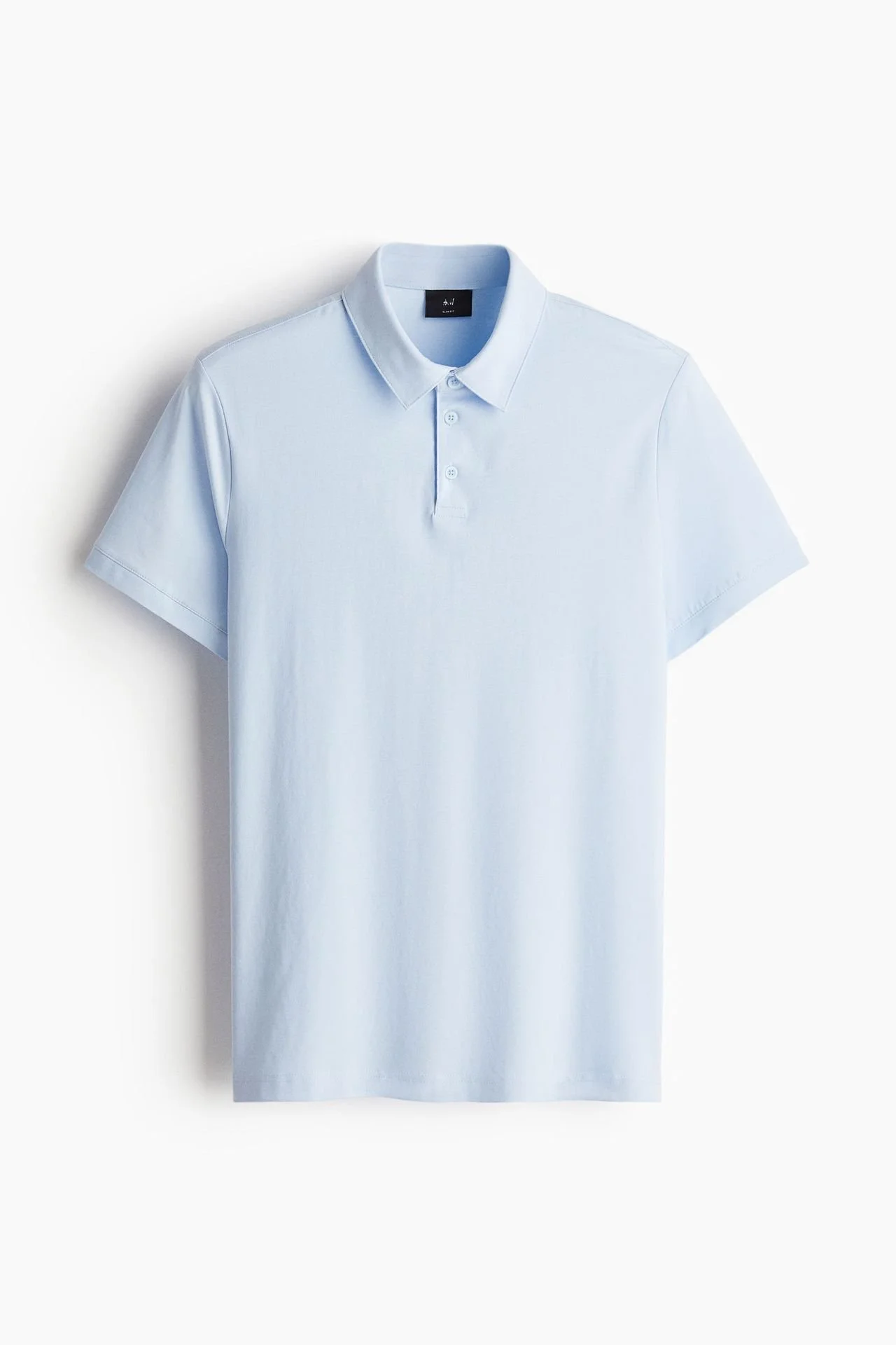 Polo de algodón slim azul claro H&M