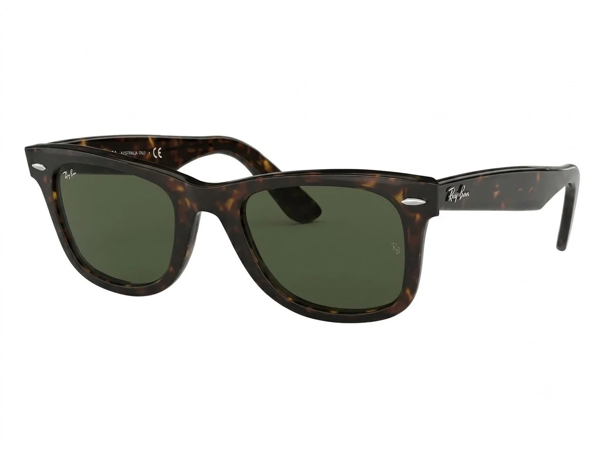 Anteojos de sol mega wayfarer carey cristales verdes Ray Ban