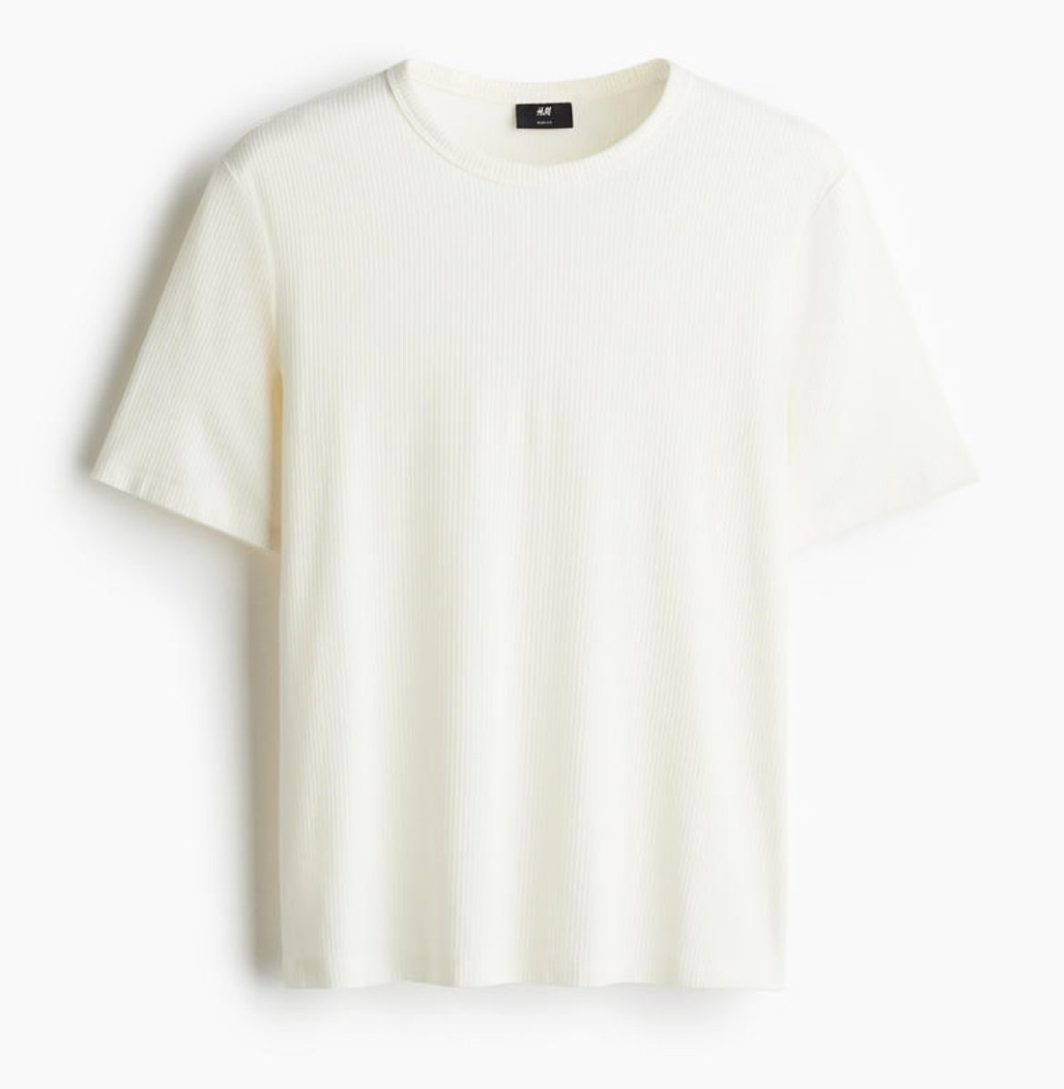 Pulóver acanalado slim fit color crema H&M