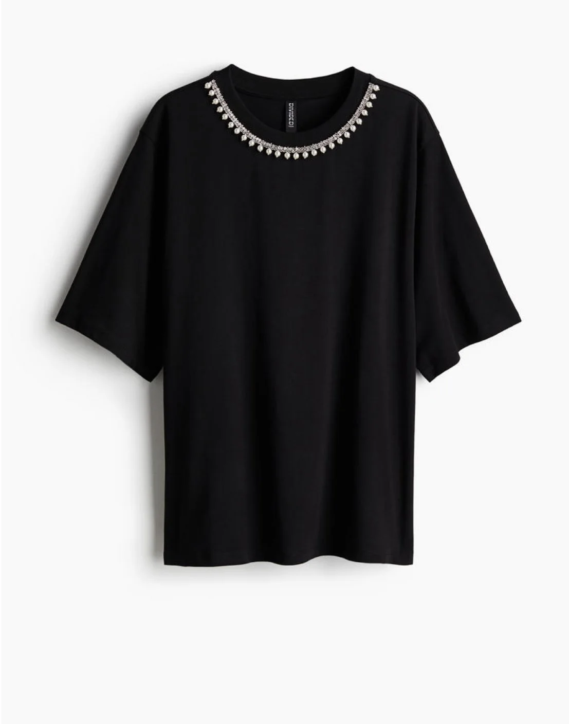 Pulóver de mujer con detalles decorativos de perlas negro H&M