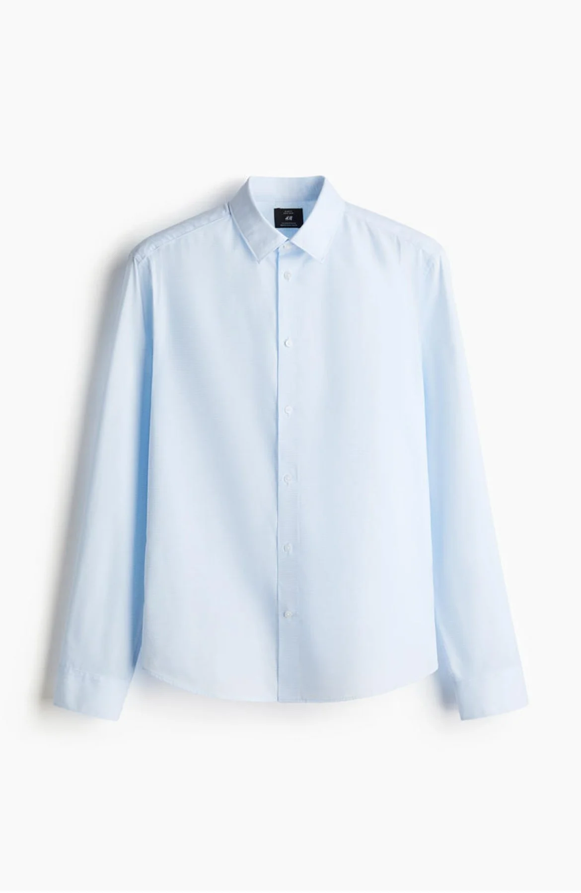 Camisa slim fit easy-iron azul claro H&M