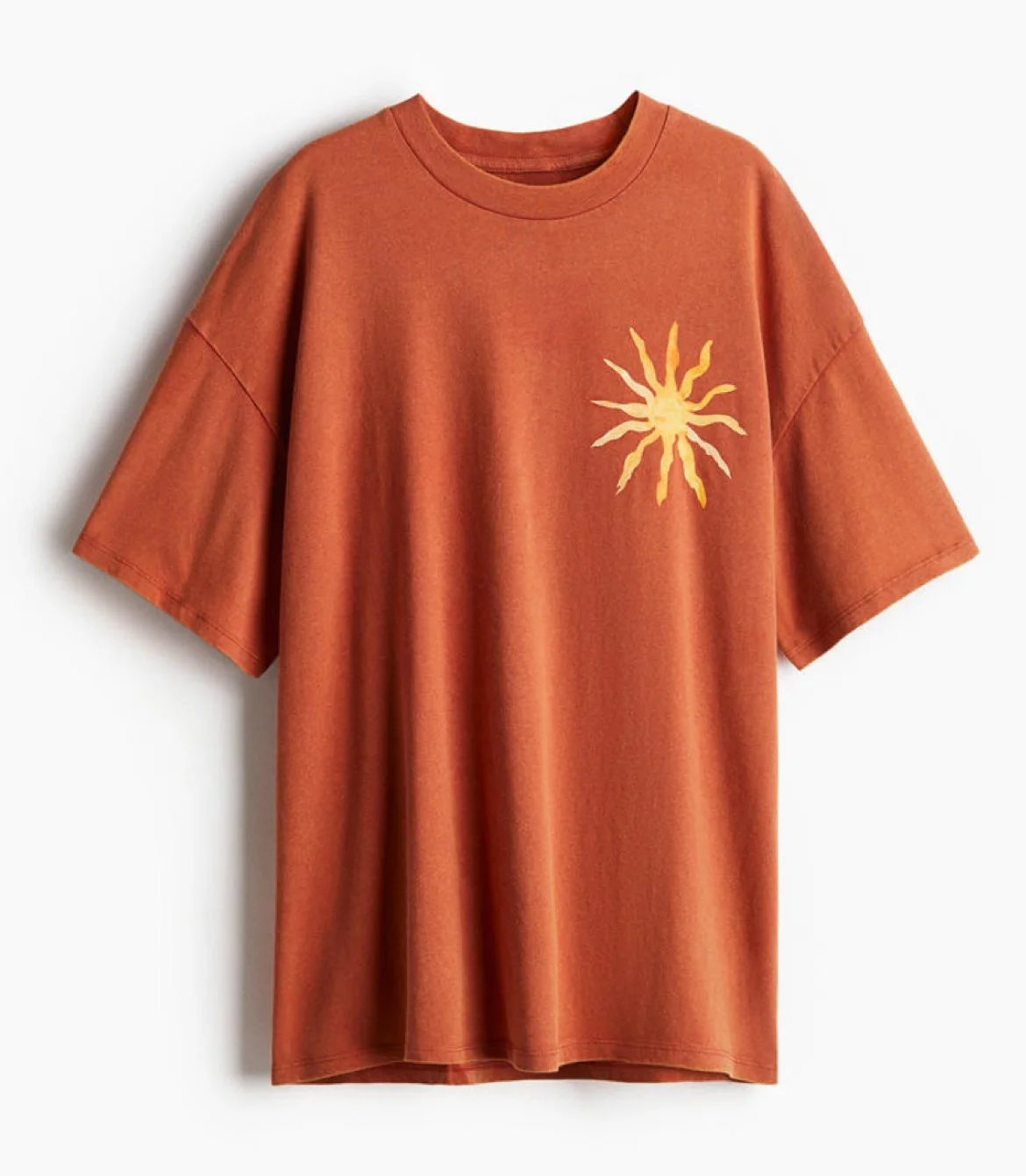 Pulóver oversized con motivo de texto naranja/Bahia del sol H&M