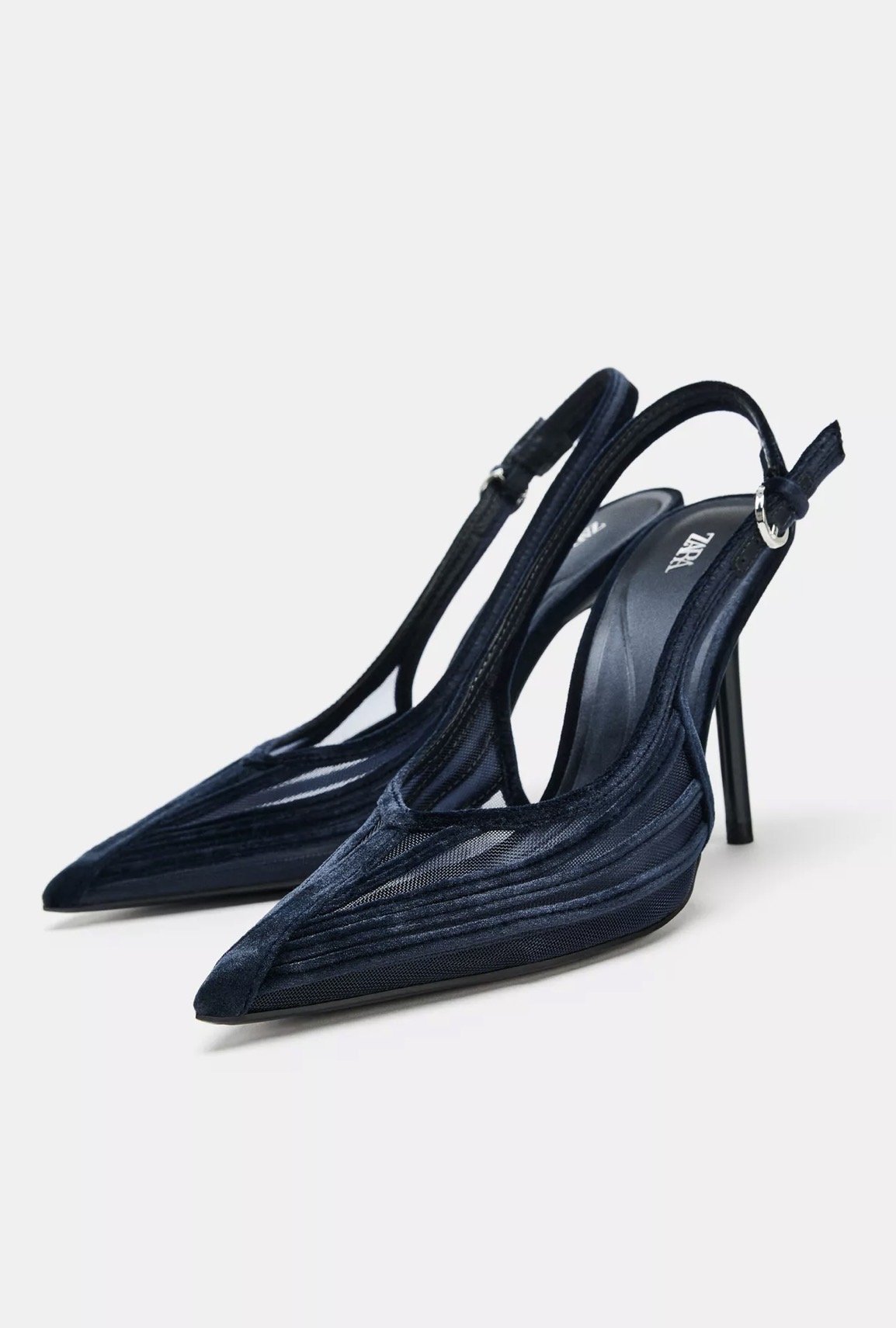 Sandalias de tacón y punta fina velvet ZARA