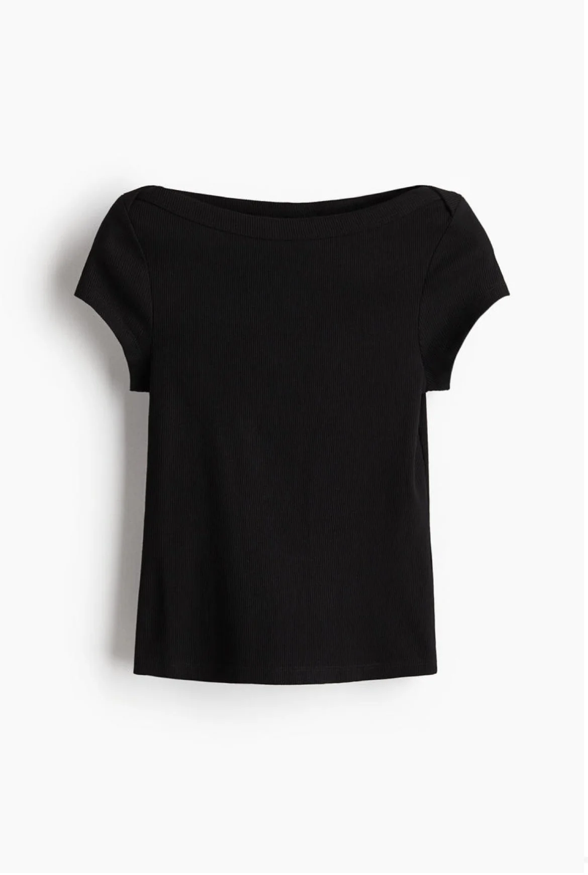 Top acanalado negro H&M
