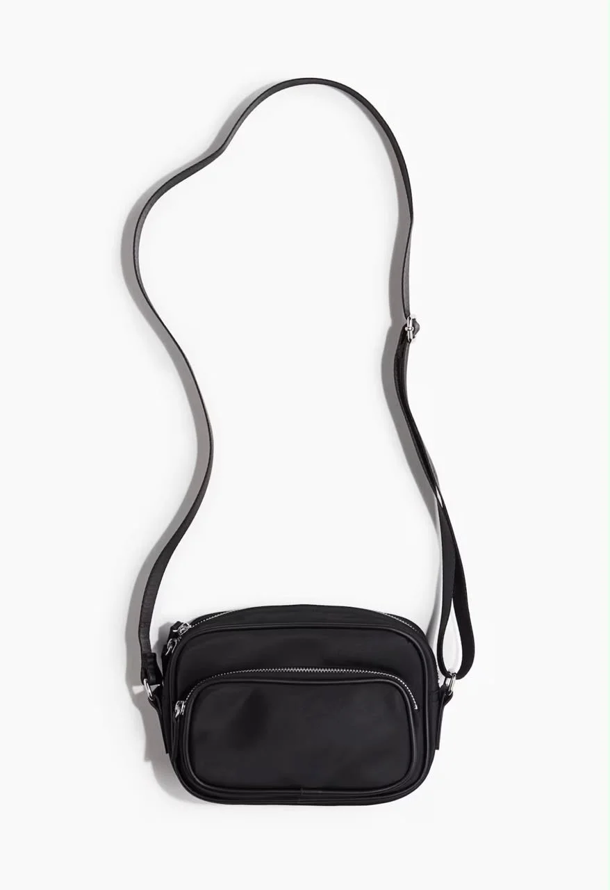 Bolso crossbody en sarga negro H&M