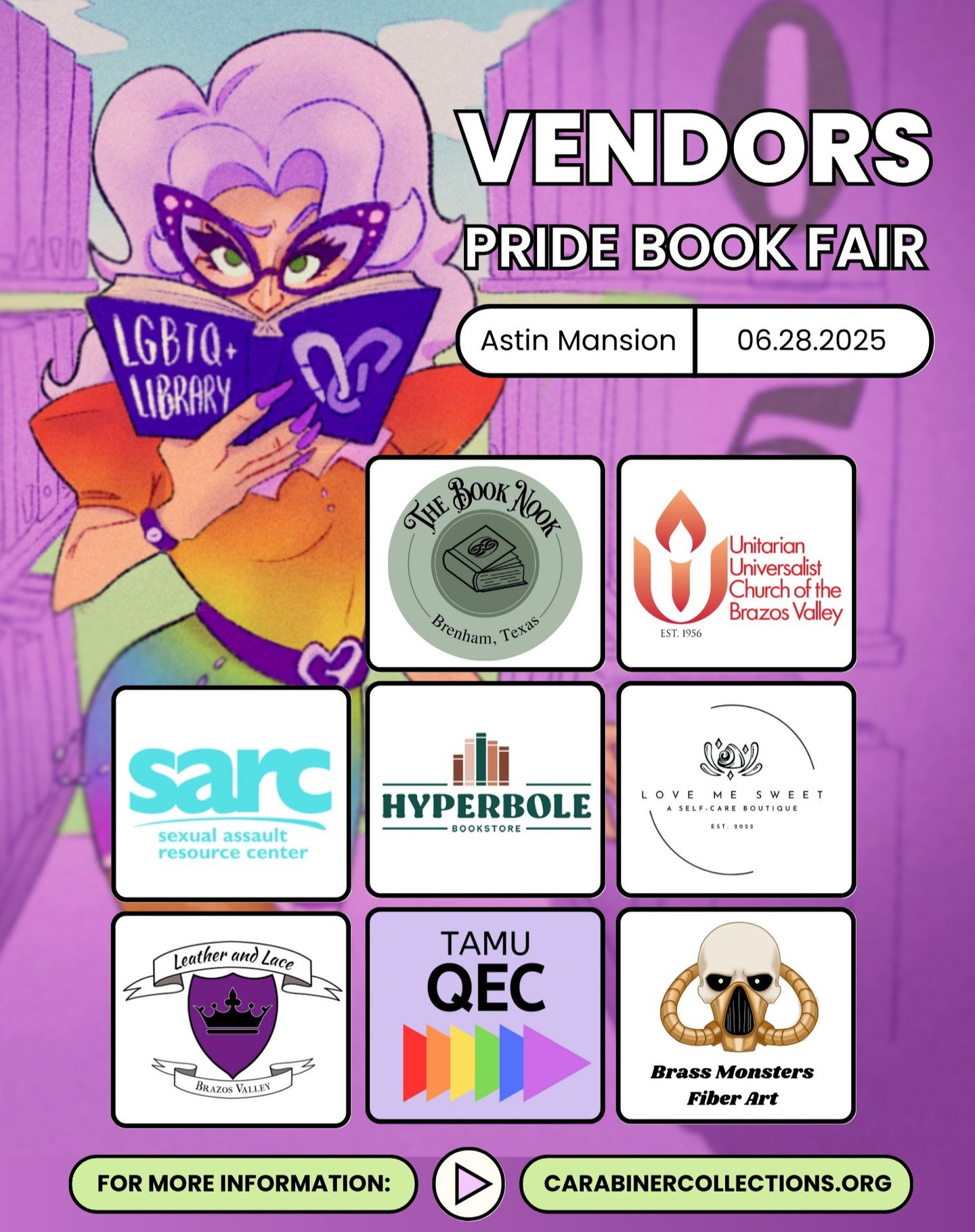 🌈 Meet Our 2025 PRIDE Book Fair Vendors (so far)! 🌈
We’re so excited to showcase these incredible creators, makers, and businesses — and we’re still adding more!
Interested in joining us? We’re still accepting vendor applica