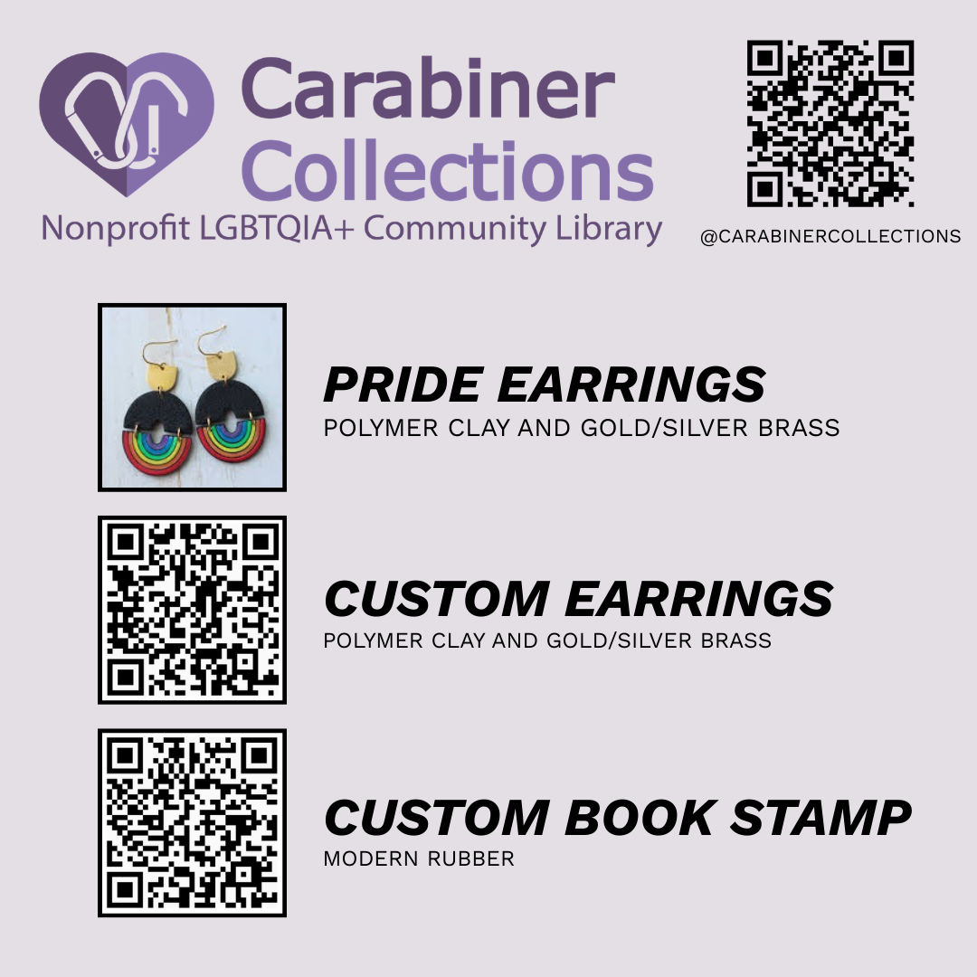 Carabiner Collections, Pride Earrings, Custom Earrings, Custom Book Stamp