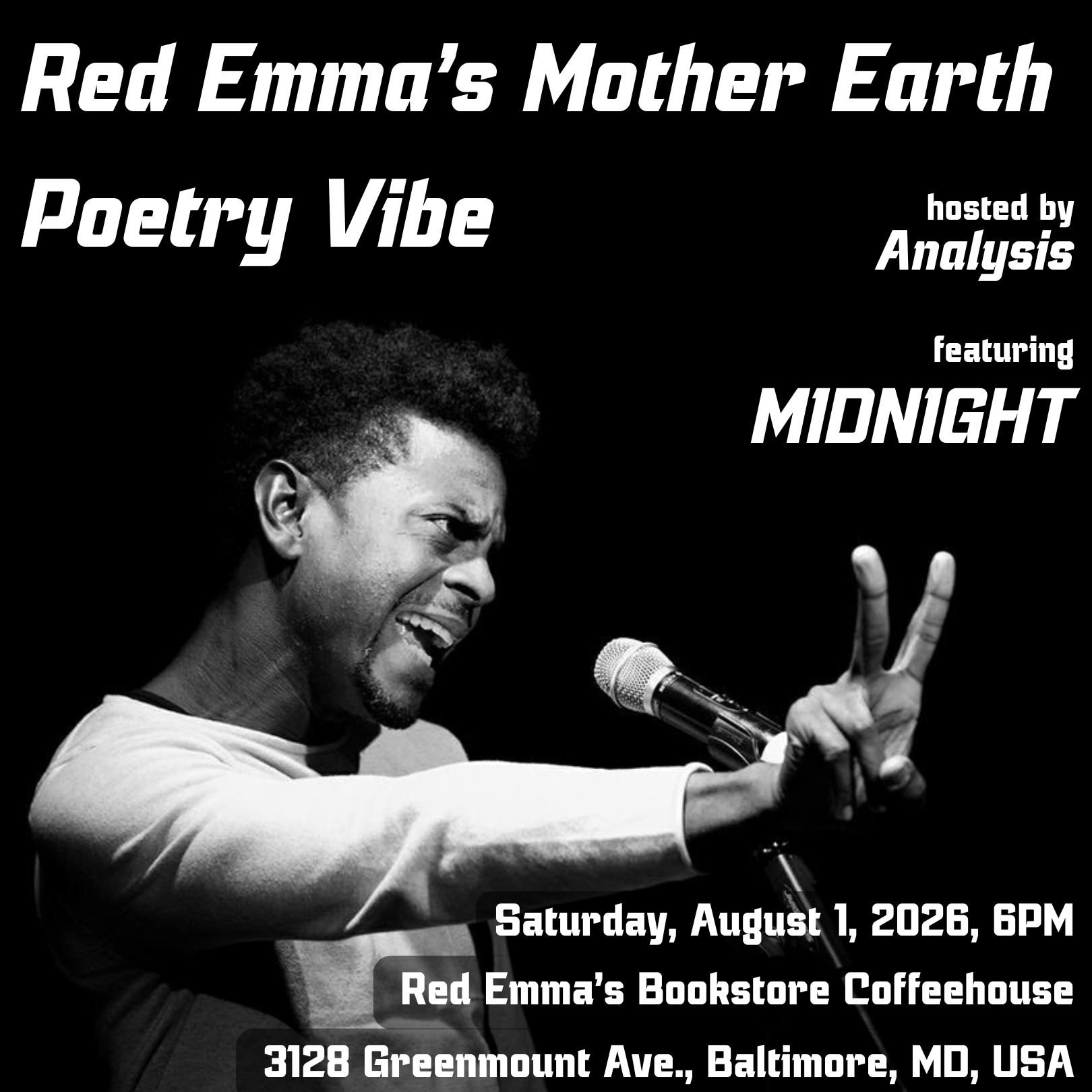 Red Emma’s Mother Earth Poetry Vibe—featuring MIDNIGHT!