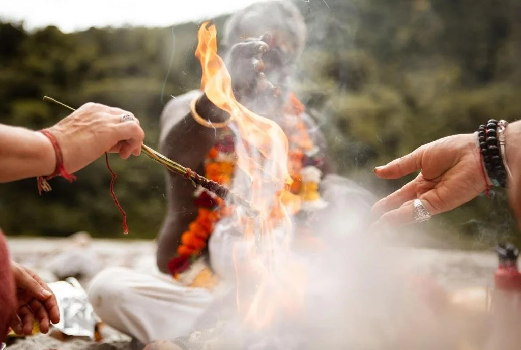 Community yajña with Panditji in Eltham, Victoria