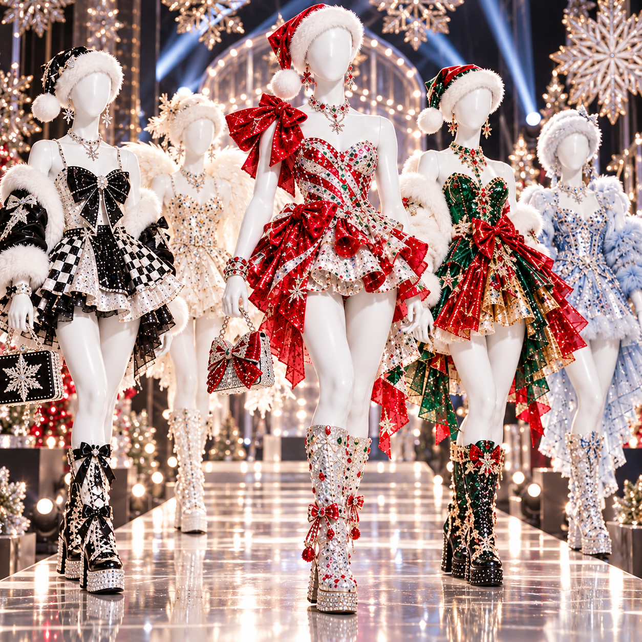Glamorous Candy-Cane Christmas Couture Runway.png