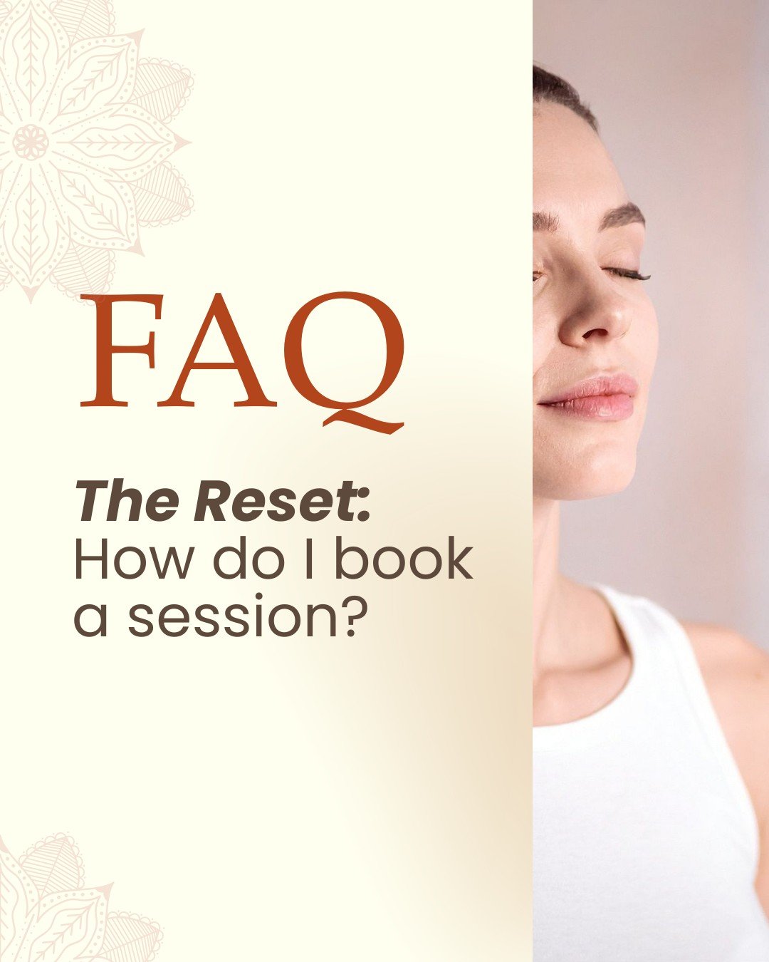 Ready to book your Reset session?

The Reset is a 3-hour wellness immersion designed to support nervous system healing, emotional integration, and mind&ndash;body realignment. Using Brainspotting, Mindfulness, Breathwork, Somatic Movement, and Medita