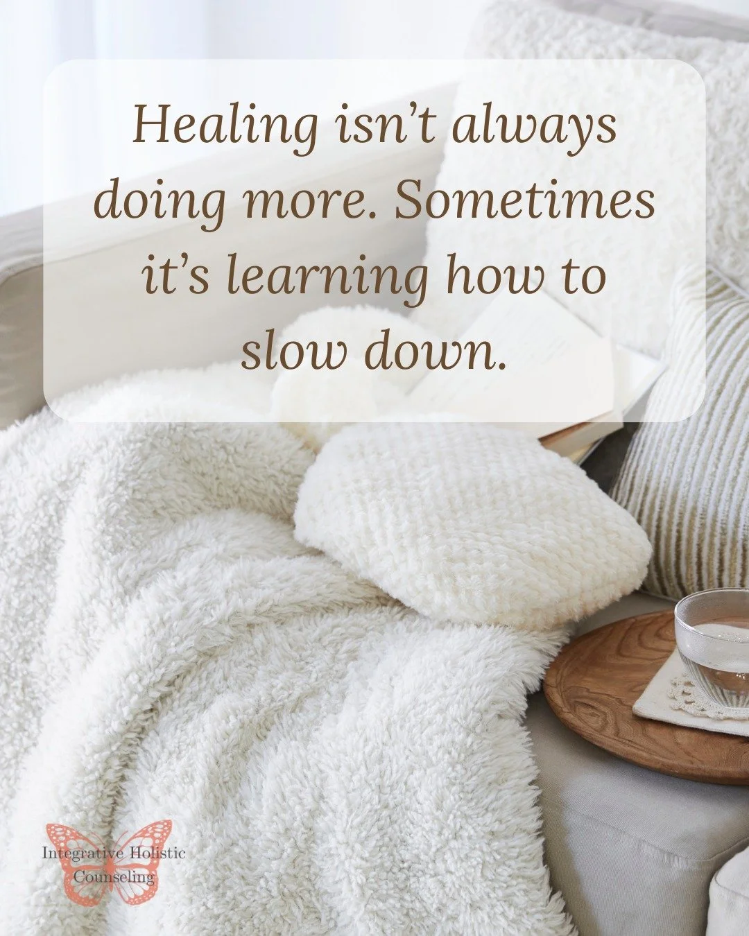 Healing isn&rsquo;t always doing more.
Sometimes it&rsquo;s learning how to slow down. 🌿

In a world that rewards hustle, choosing rest can feel unfamiliar &mdash; even uncomfortable. But slowing down is not falling behind. It&rsquo;s giving your ne